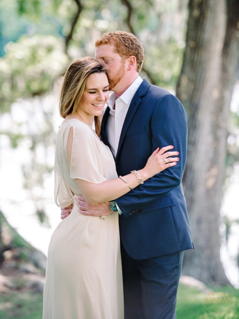 Engagement portraits at Wachesaw Plantation wedding venue in Murrells Inlet