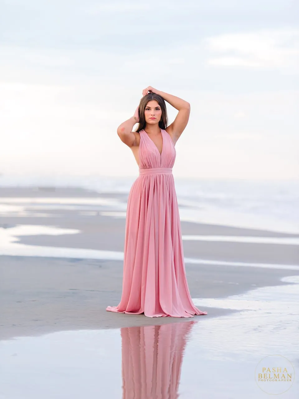 Myrtle Beach senior session featuring Mackenzie on the beach with natural light and elegant high school senior portraits