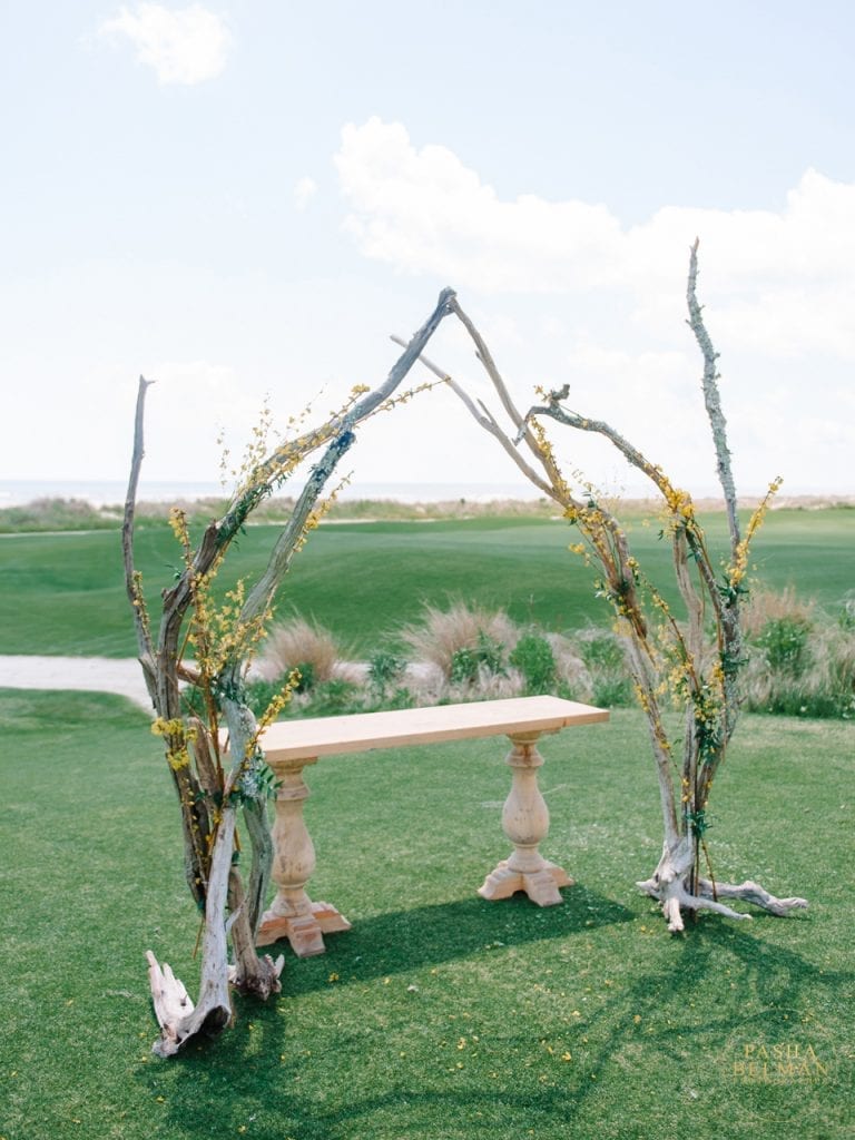 Stunning oceanfront wedding ceremony at Ocean Course Charleston, a coveted wedding venue in South Carolina. 