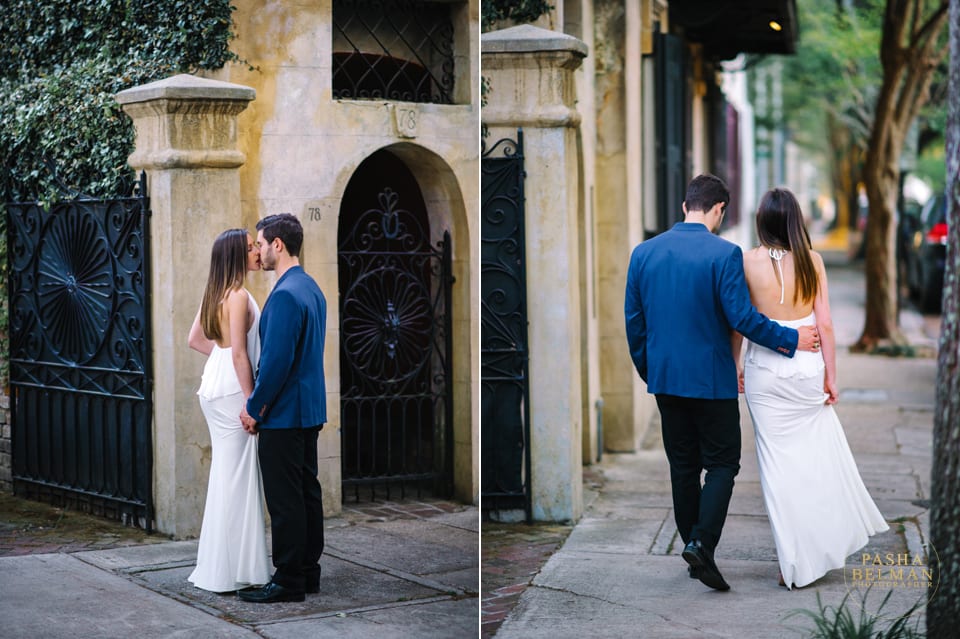 Downtown Charleston Engagement Pictures | Cobblestone Streets Engagement Photos and Ideas by Pasha Belman