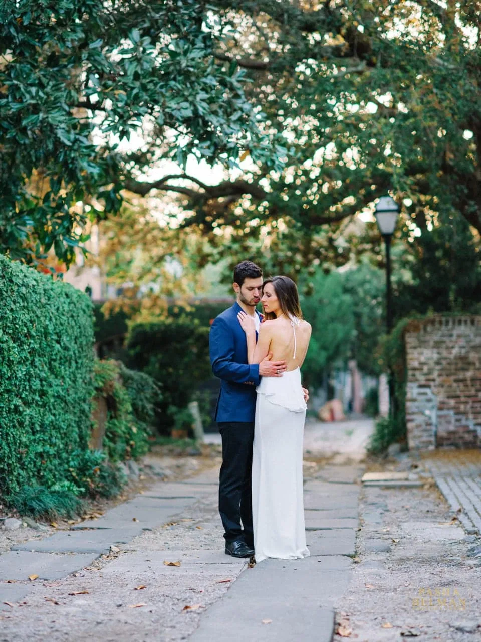Downtown Charleston engagement photos with historic charm