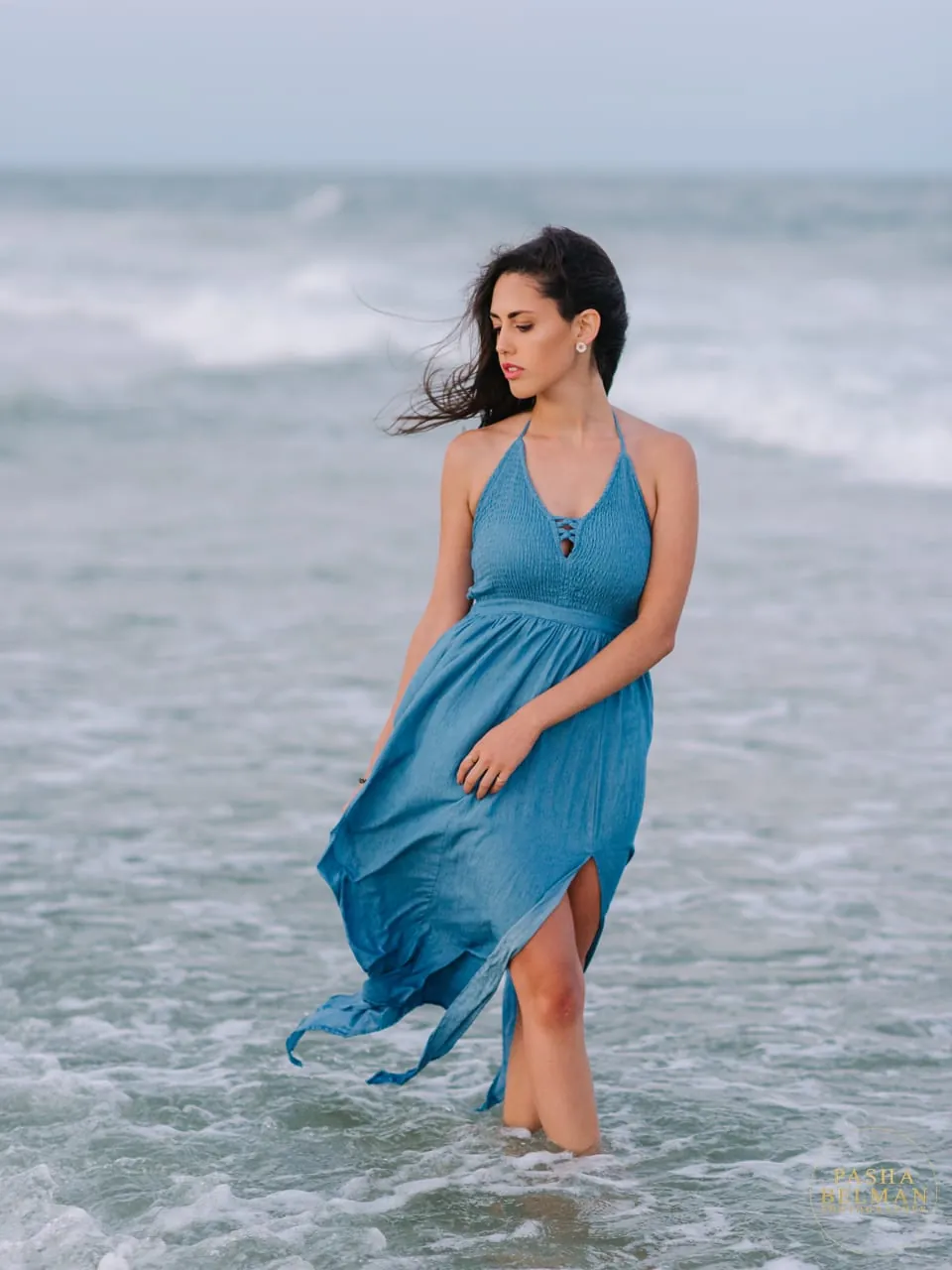Magazine style senior portrait captured on the beach in Myrtle Beach