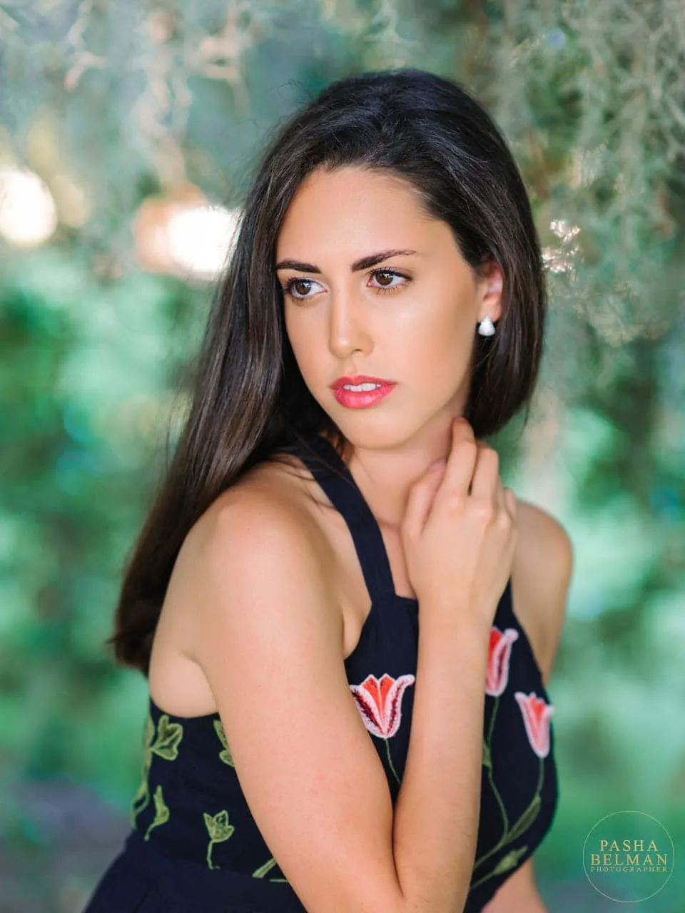 Myrtle Beach senior portrait with elegant posing and golden sunset tones