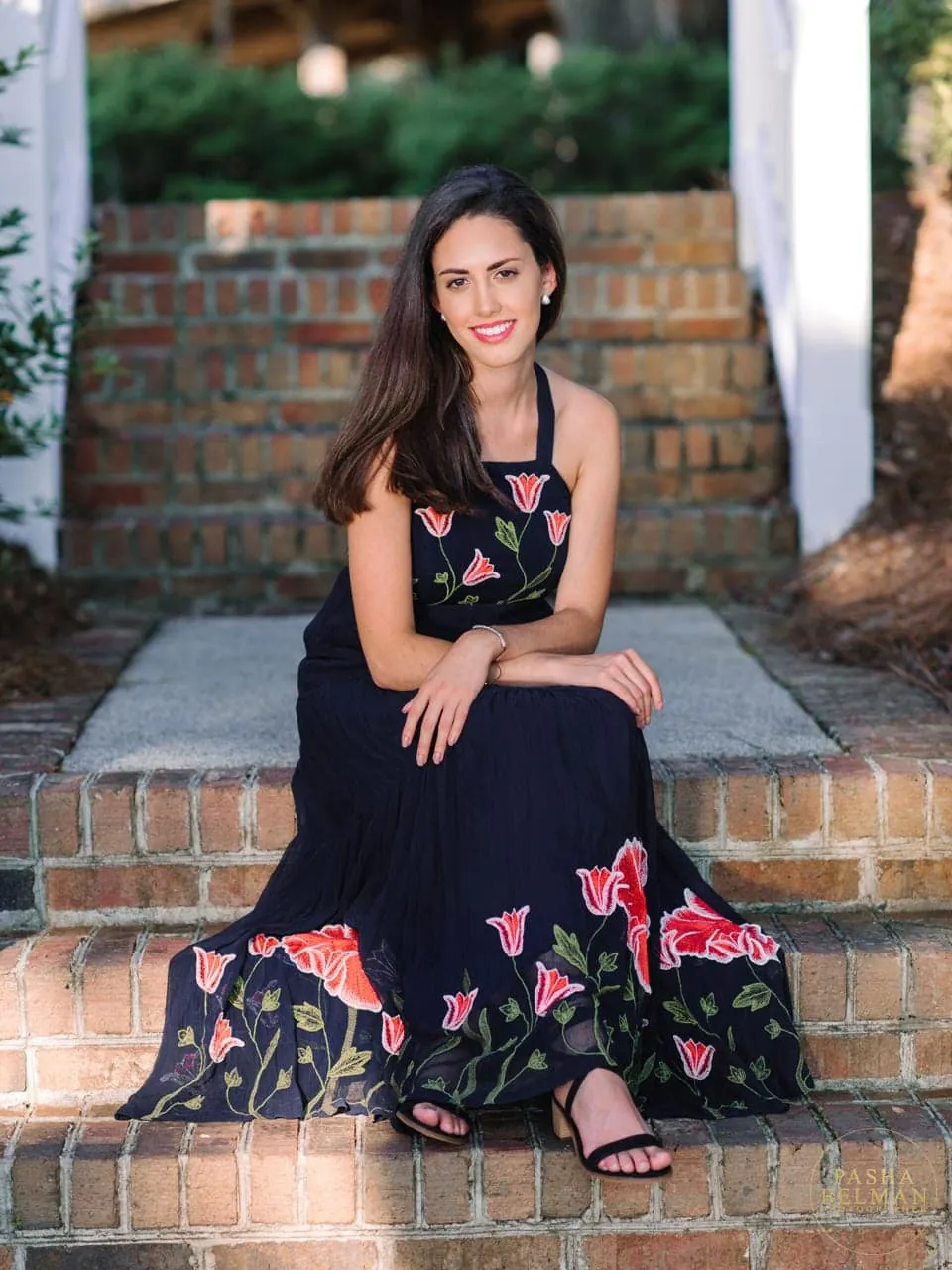 Natural light senior portrait walking along Myrtle Beach shoreline