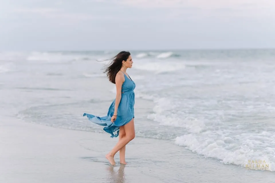 Natural senior beach portrait in Myrtle Beach, South Carolina