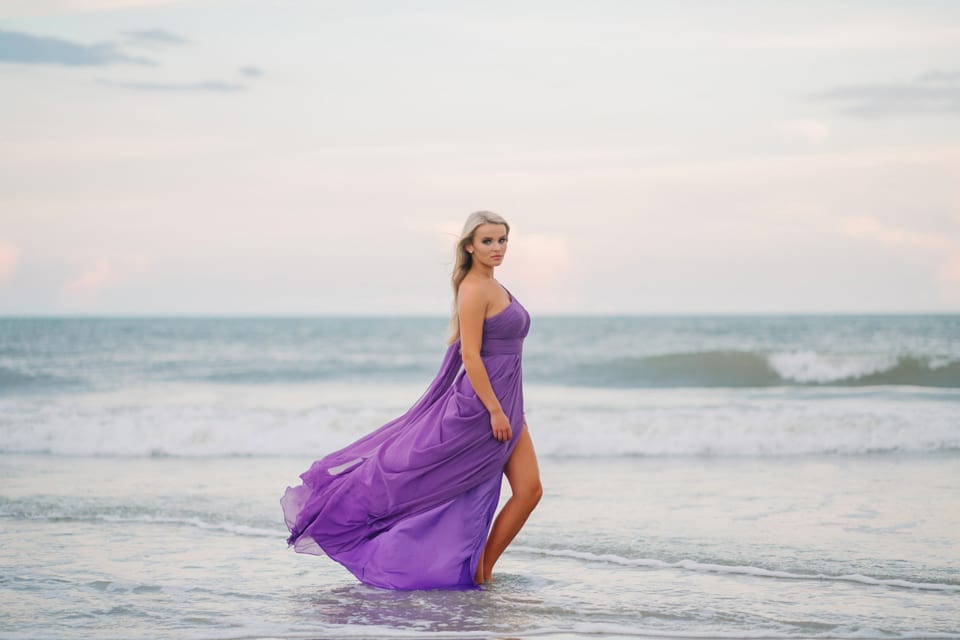 A Purple Dress Senior Session in Myrtle Beach - Top Senior Photographer - Senior Pictures in Myrtle Beach