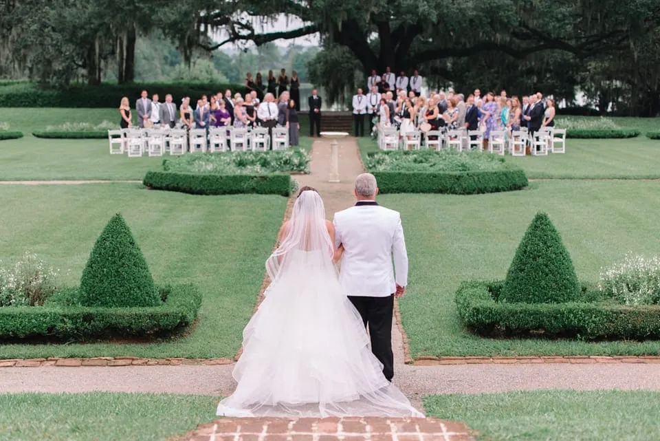 Elegant wedding ceremony at Middleton Place Charleston South Carolina