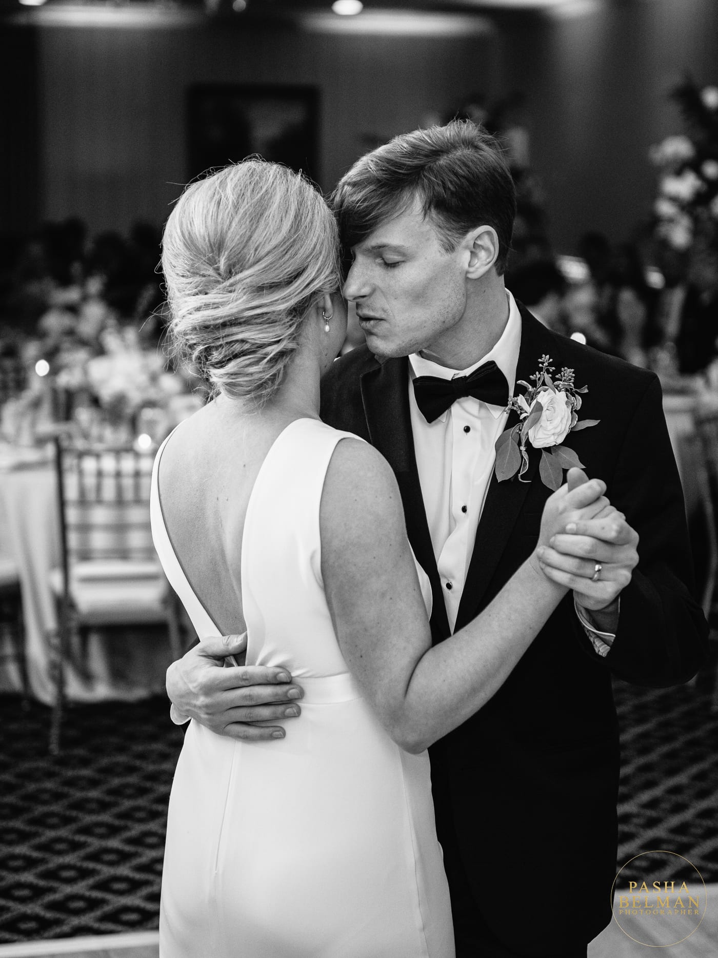 Debordieu Club, Georgetown SC Wedding Photographer - First Dance in Black and White