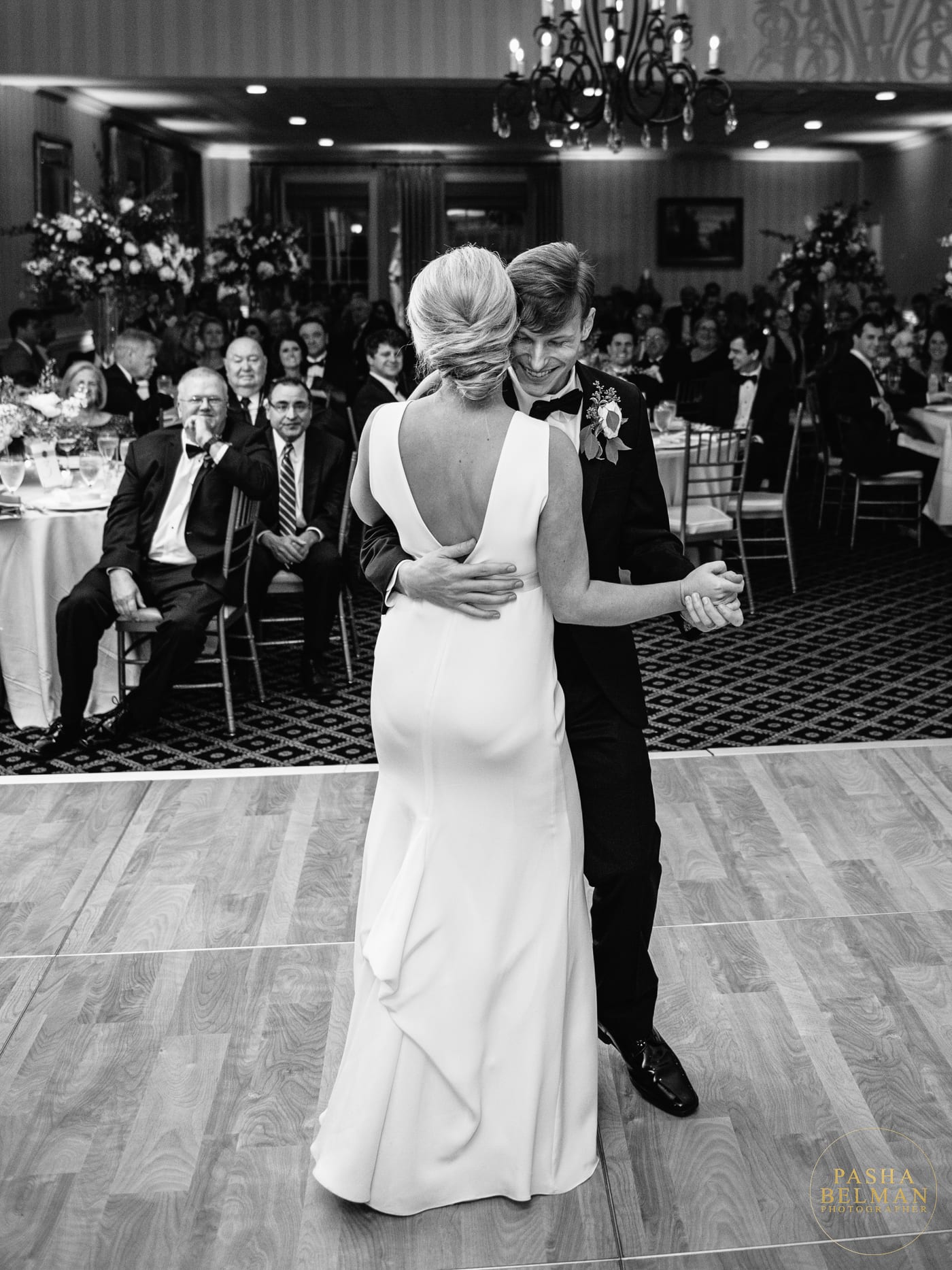 Indoor Debordieu Club Wedding Photo - Bride and Groom Dancing