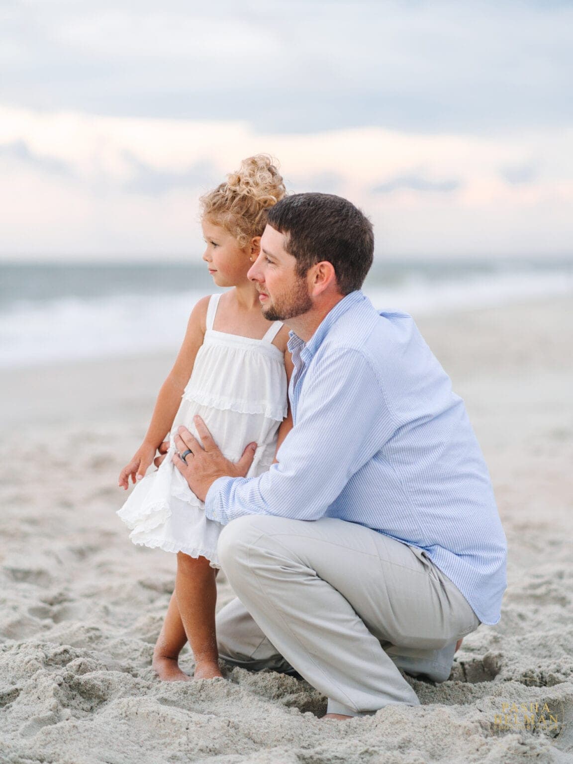 Blue and White Family Outfit Idea for Beach Photos | Pasha Belman