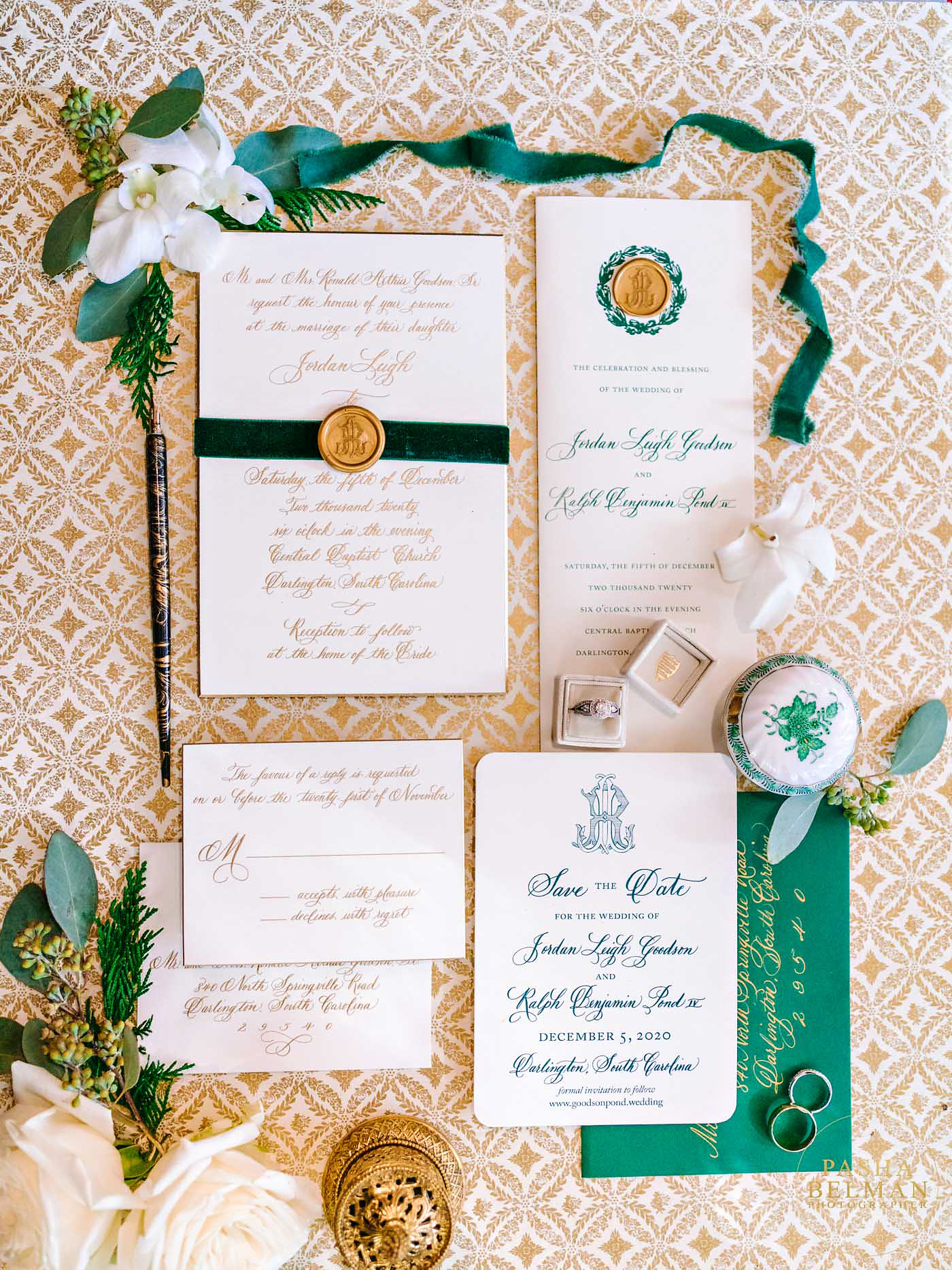 An Elegant Christmas Inspired Wedding at the Bride’s Family Home - Florence SC Wedding Photography