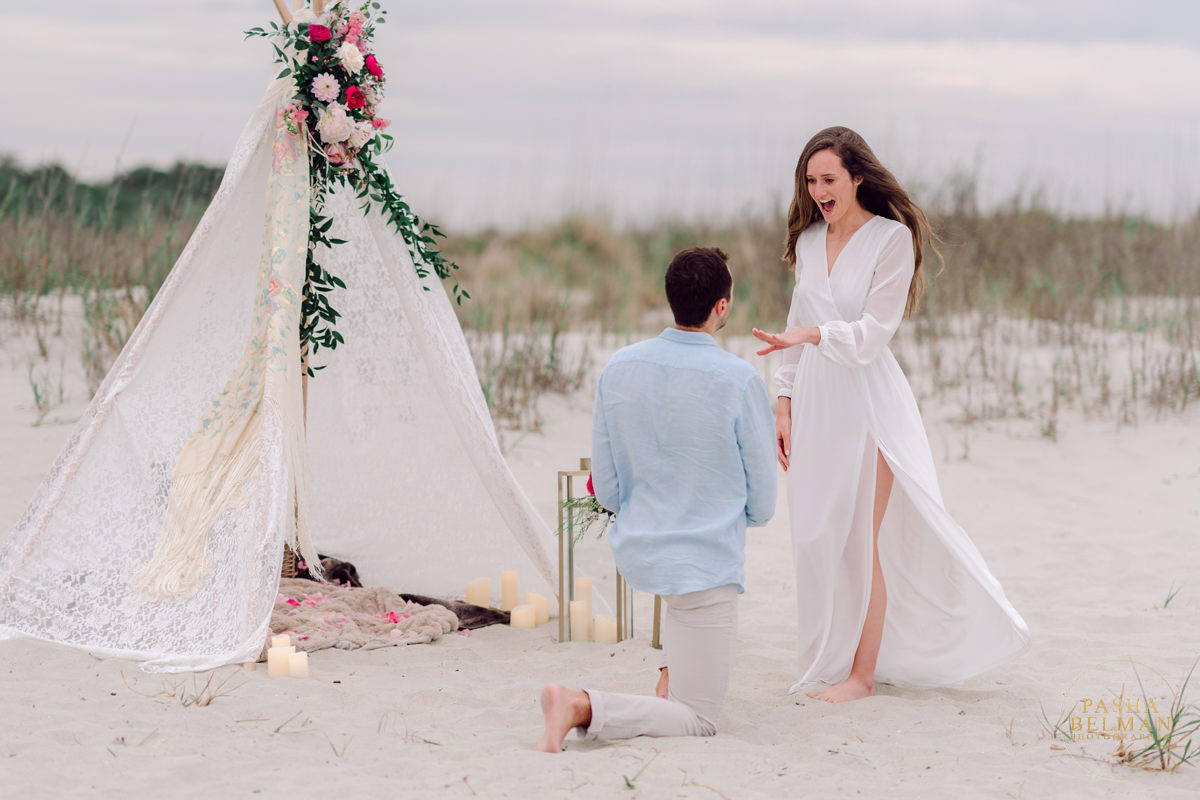 Marriage Proposals in Myrtle Beach and Pawleys Island by Top Wedding Photographer