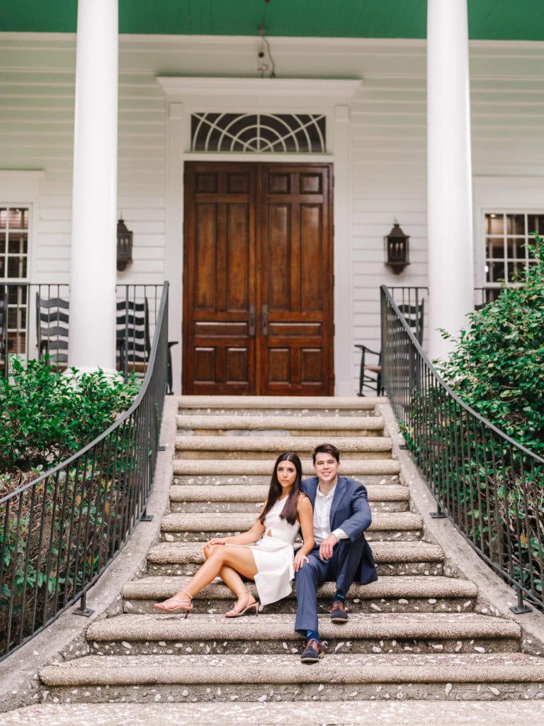 Engagement photography in Pawleys Island SC at Caledonia Golf and Fish Club featuring timeless Southern scenery