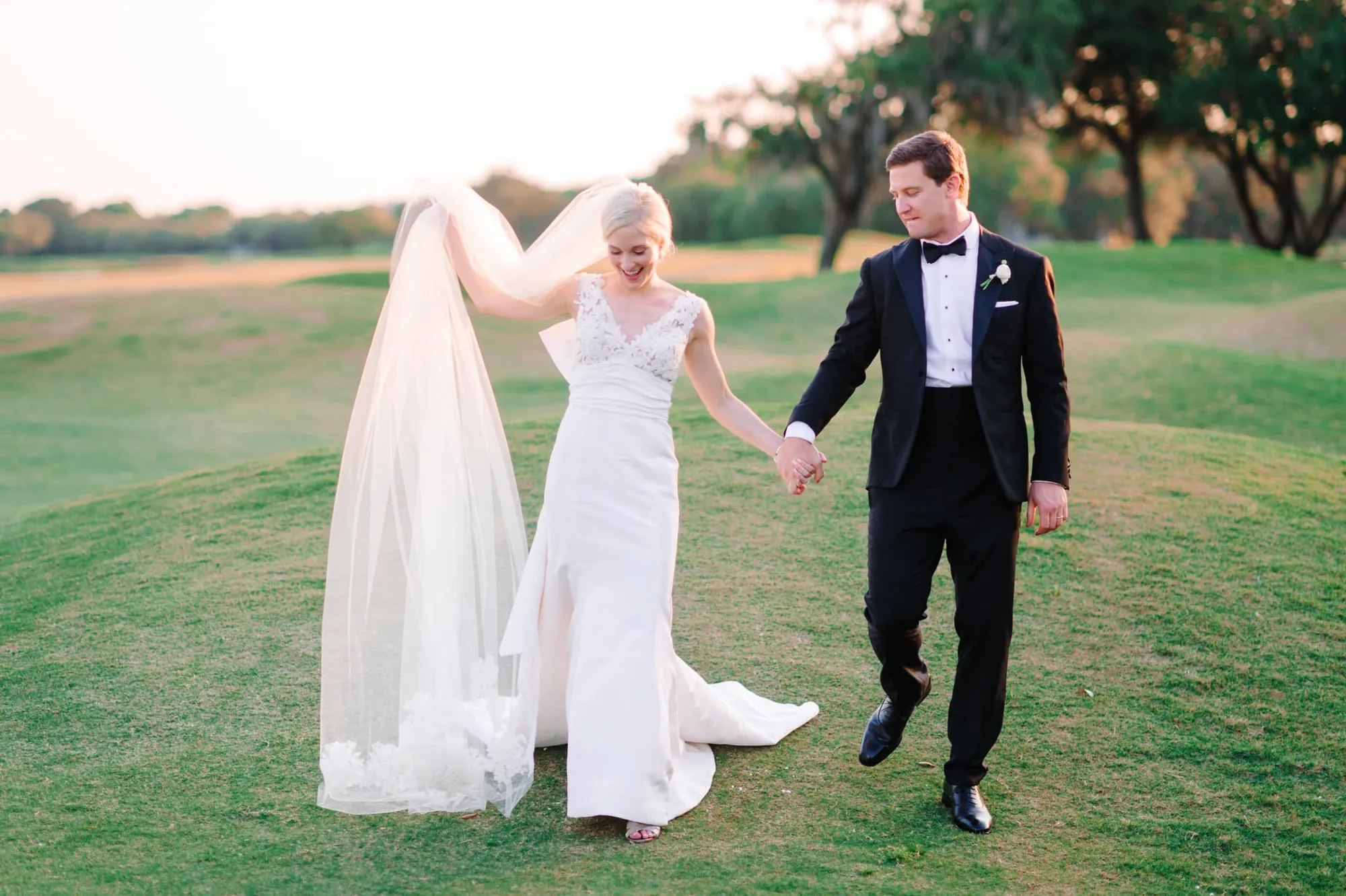 Sunset portraits at Debordieu Colony Club Georgetown South Carolina wedding