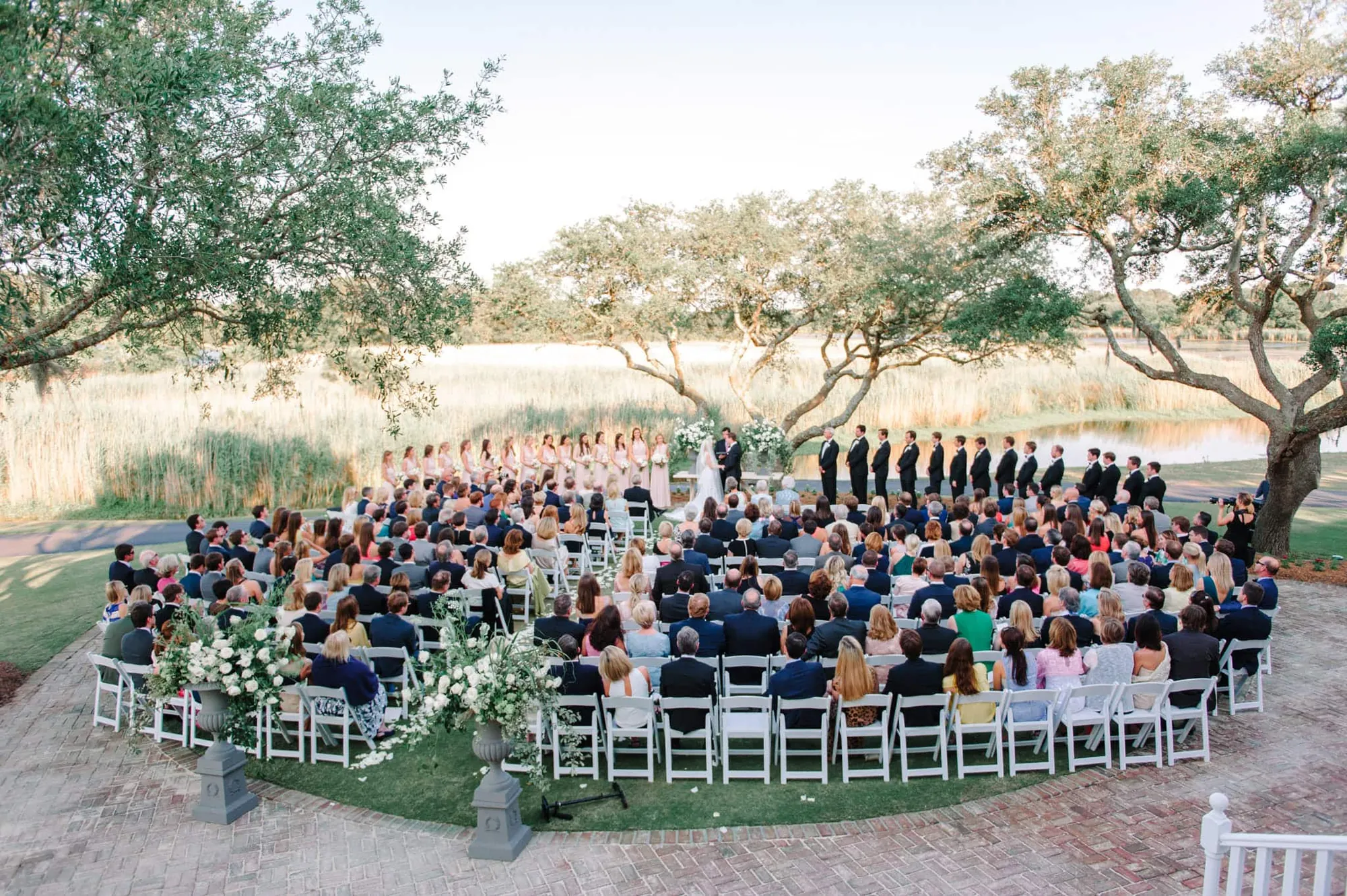 Wedding recessional at Debordieu Colony Club Pawleys Island South Carolina