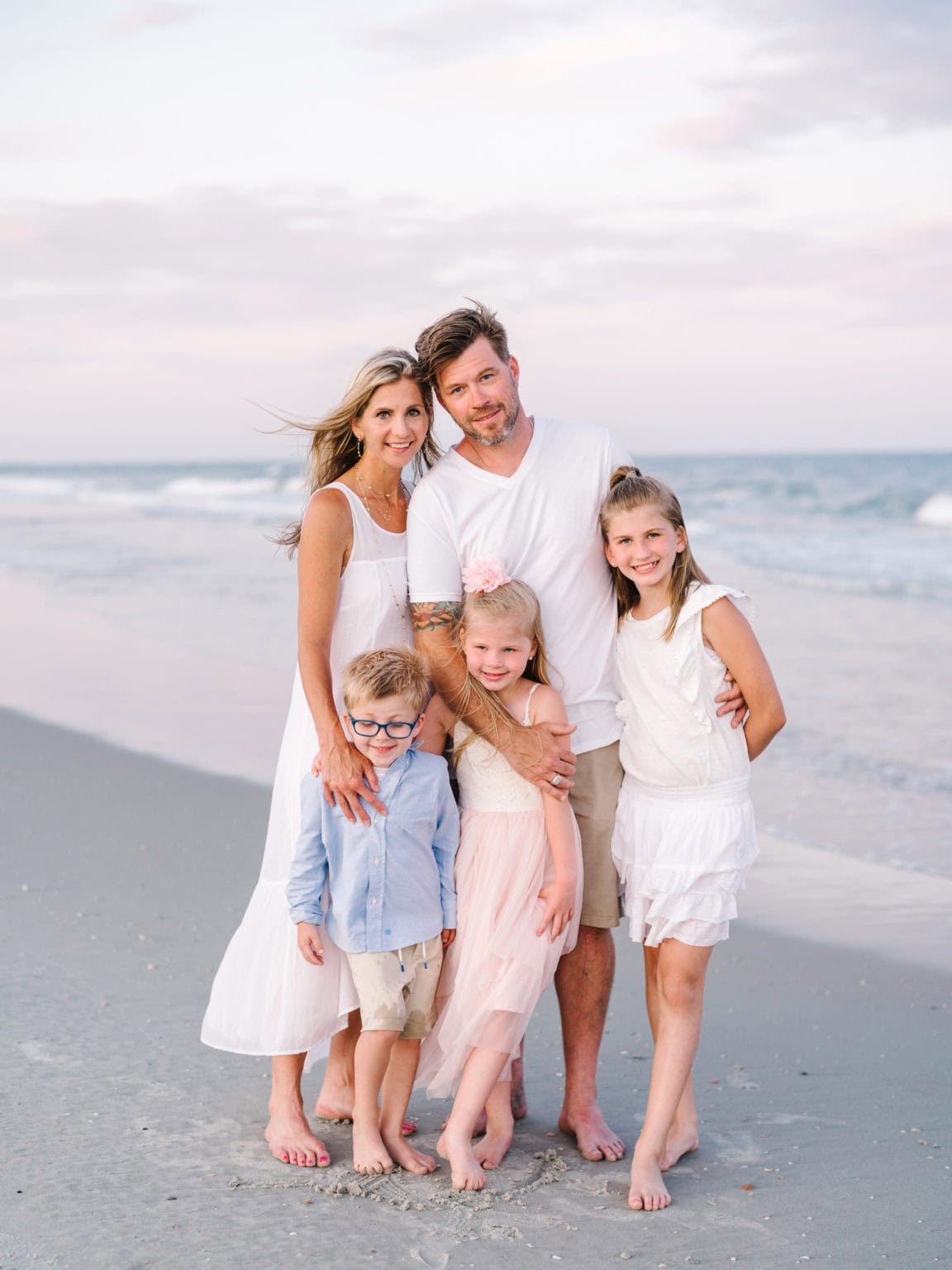 Blue, White, and Pink Outfit Ideas for Myrtle Beach Family Session