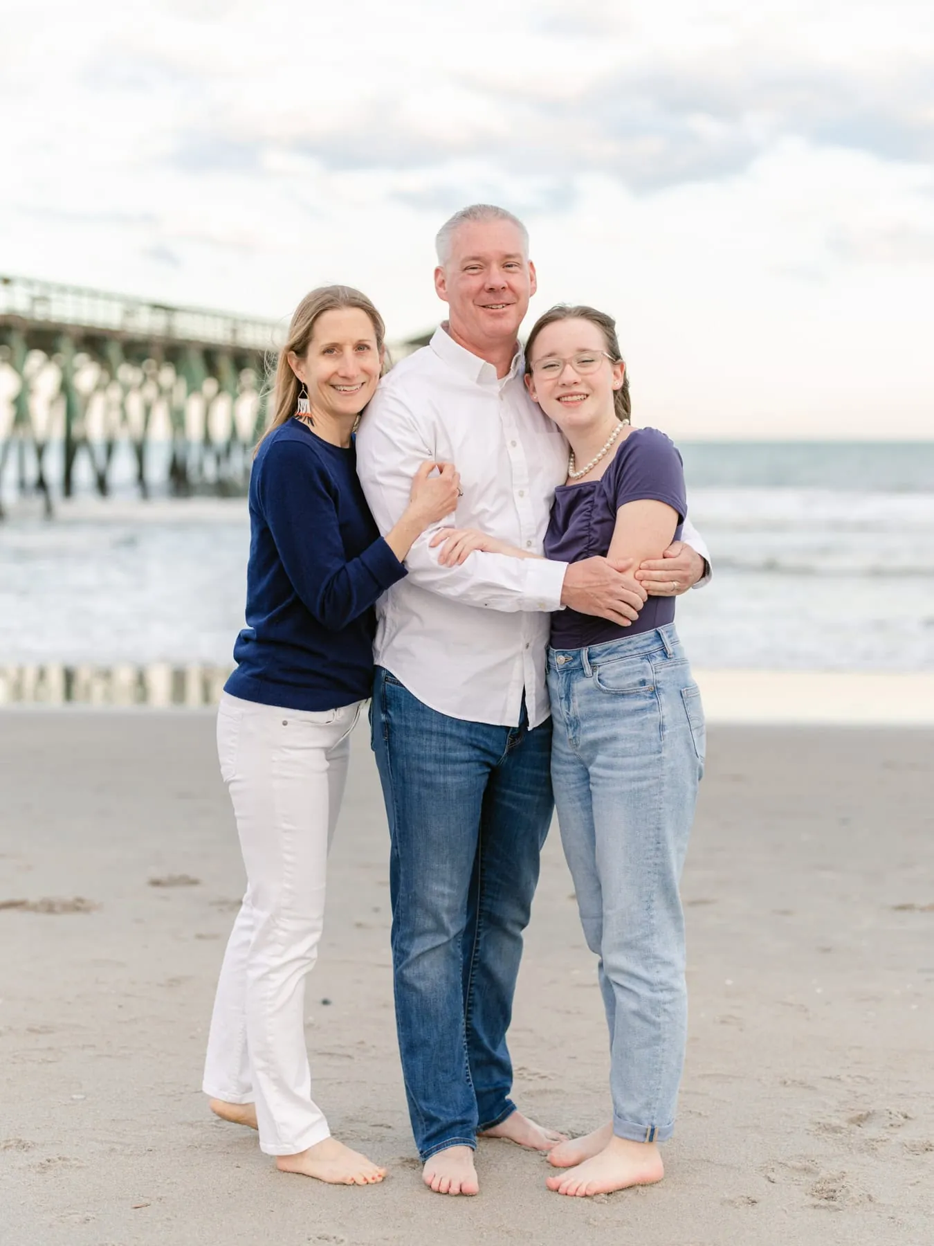 Extended family gathered together on the beach in Myrtle Beach