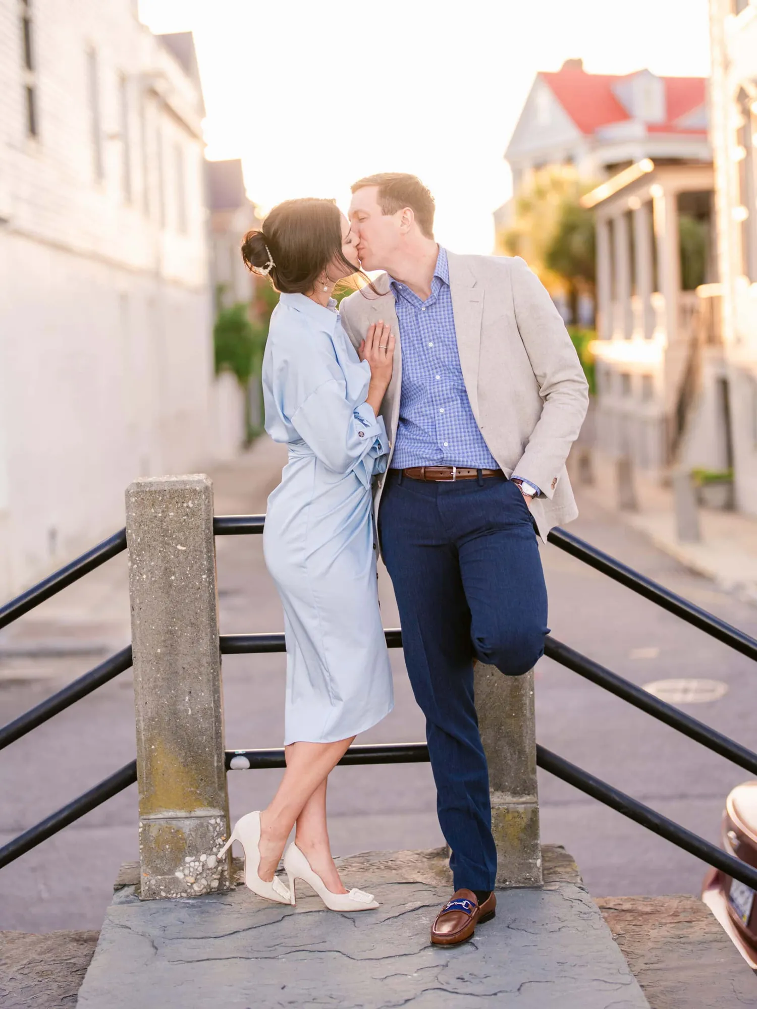 Charleston Battery and Rainbow Row Luxury Engagement Session Photos