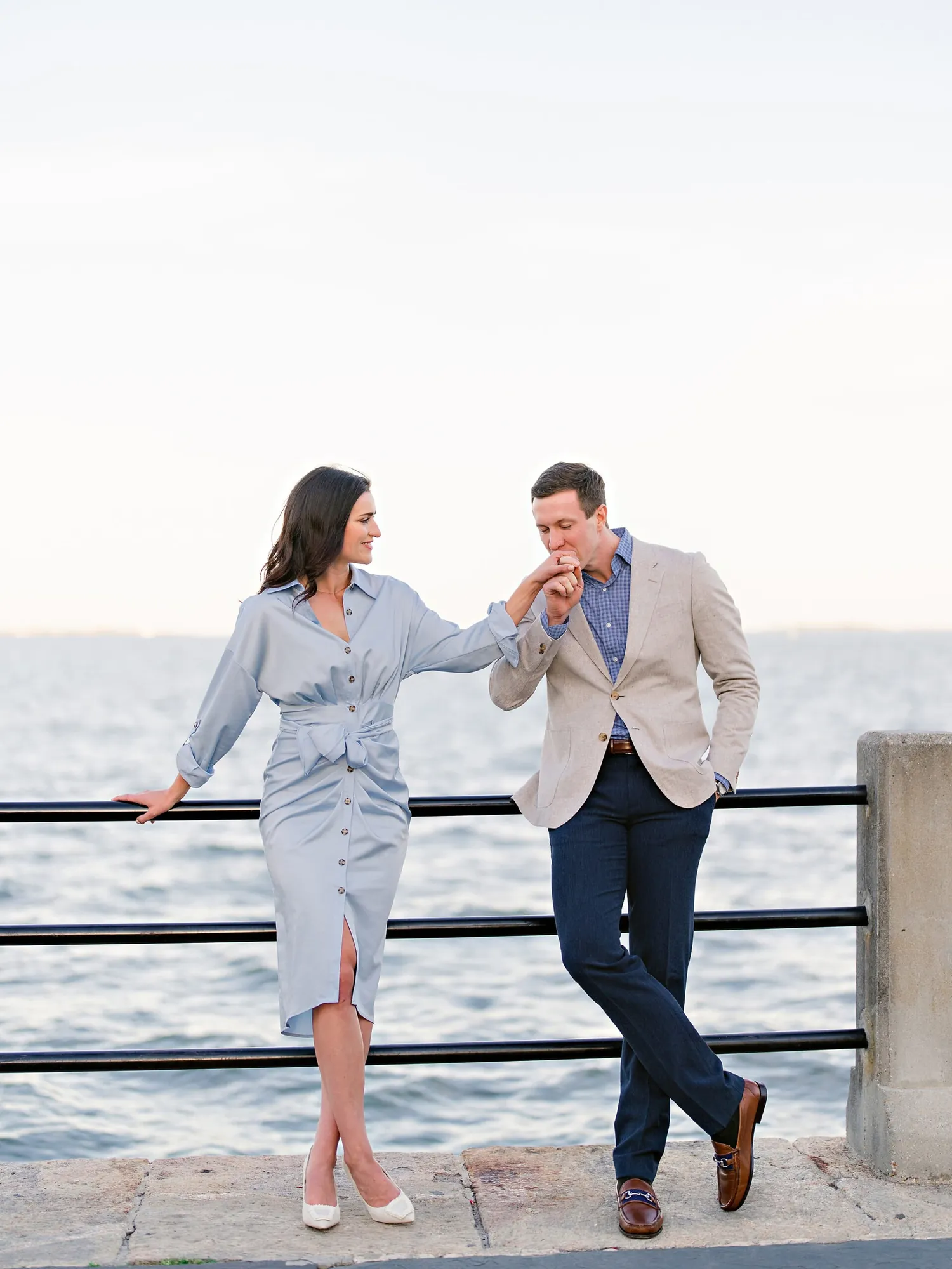 Charleston Engagement Pictures at Rainbow Row and The Battery