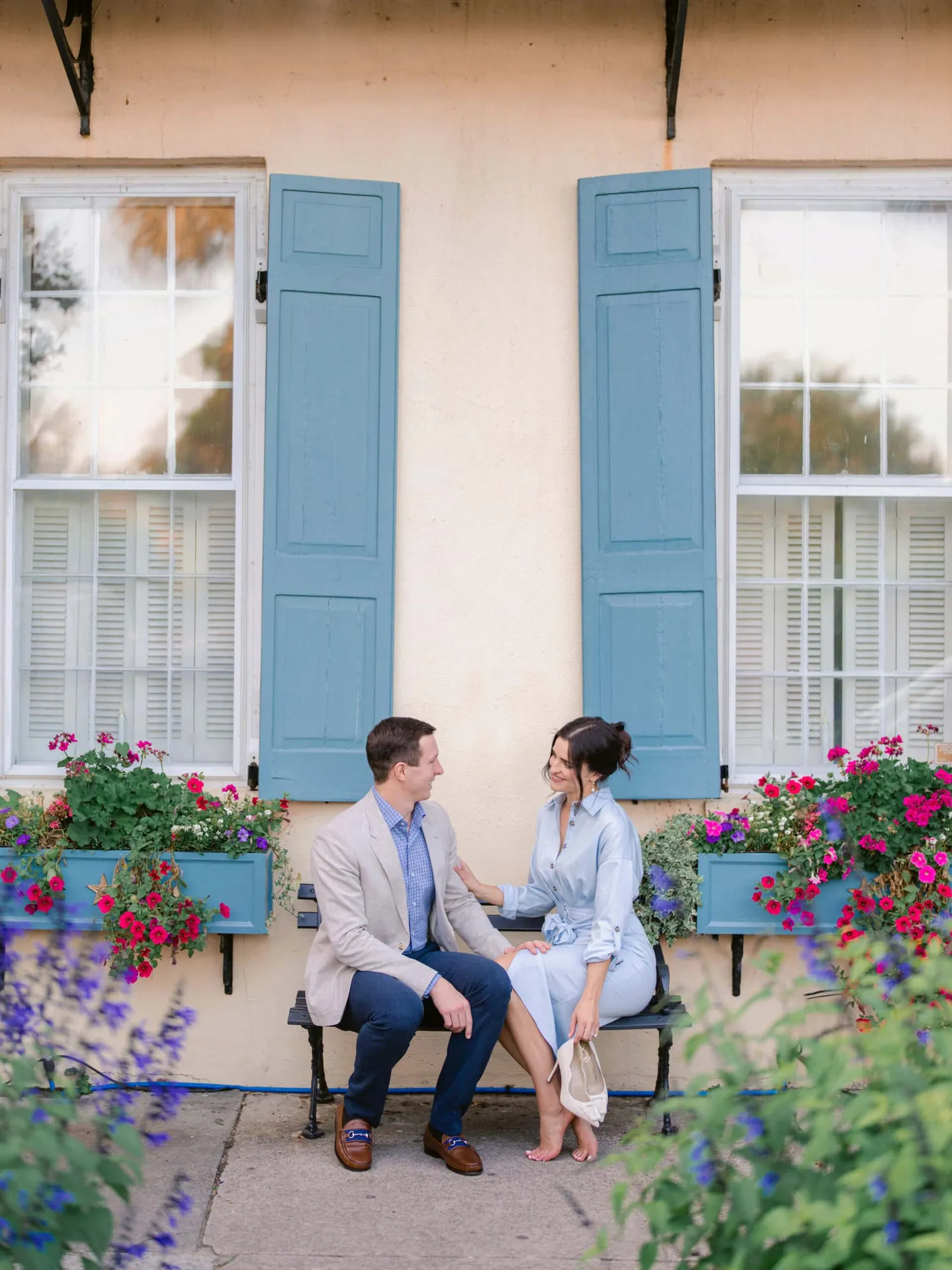 Charleston Rainbow Row Engagement Session