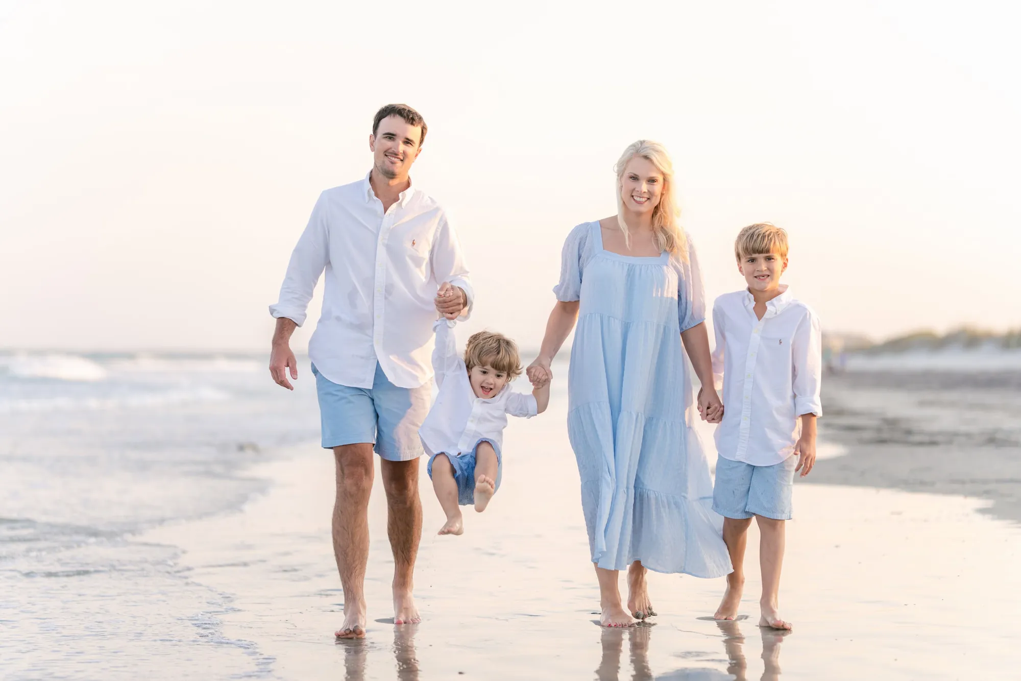 Alexander family enjoying their evening photo session on the Myrtle Beach coast