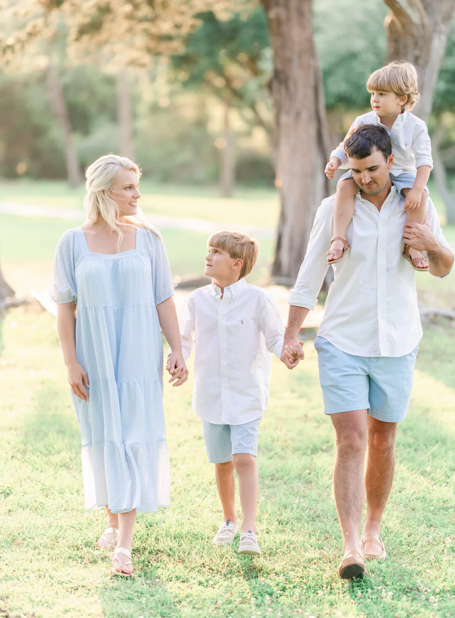 Family interaction during the Alexander family's Myrtle Beach photo session