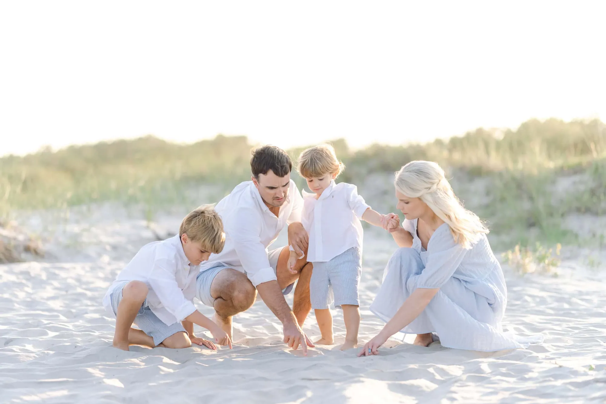 Parents and children photographed during the Alexander family beach session