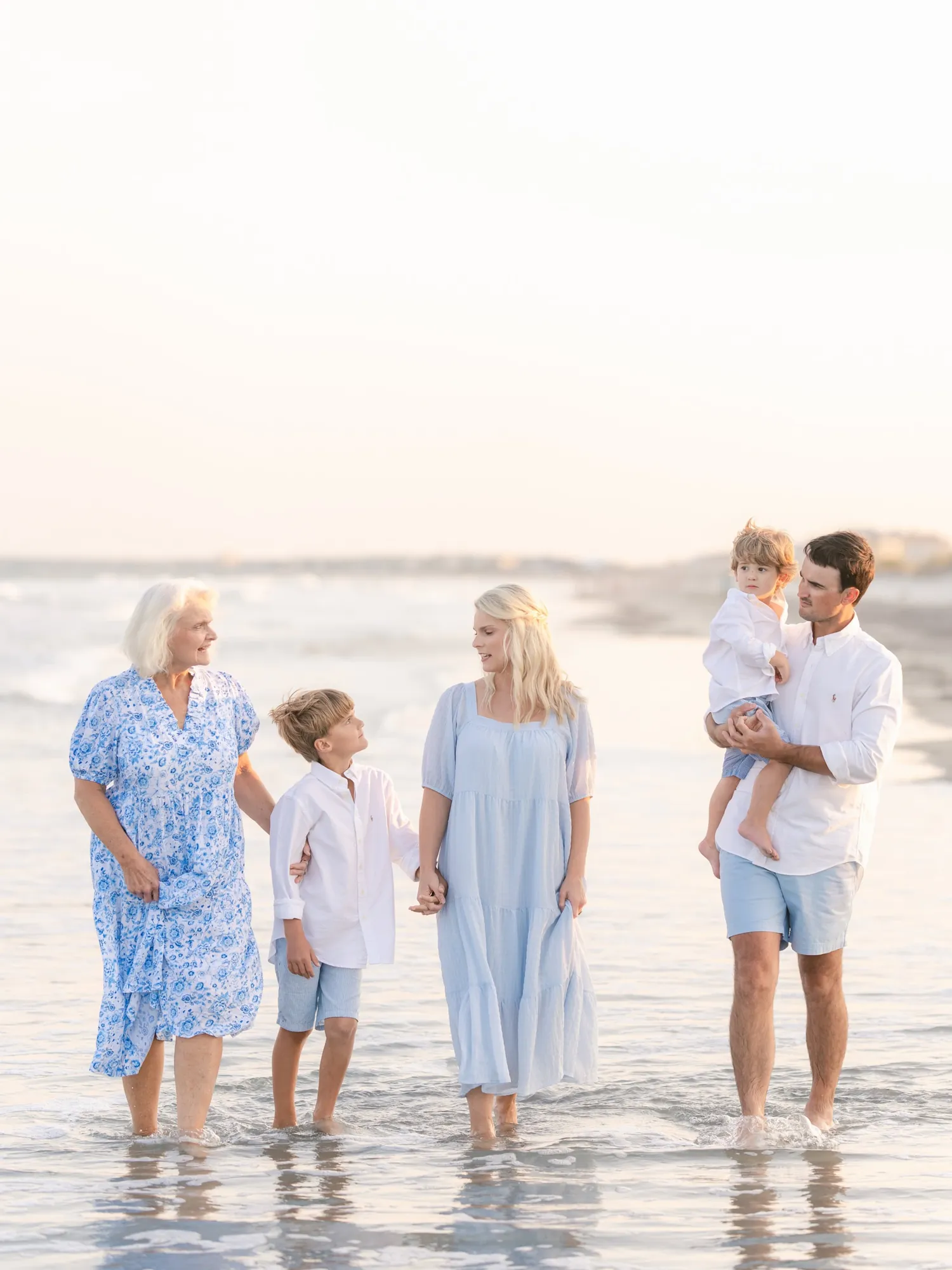 Parents and children together during the Alexander family beach session