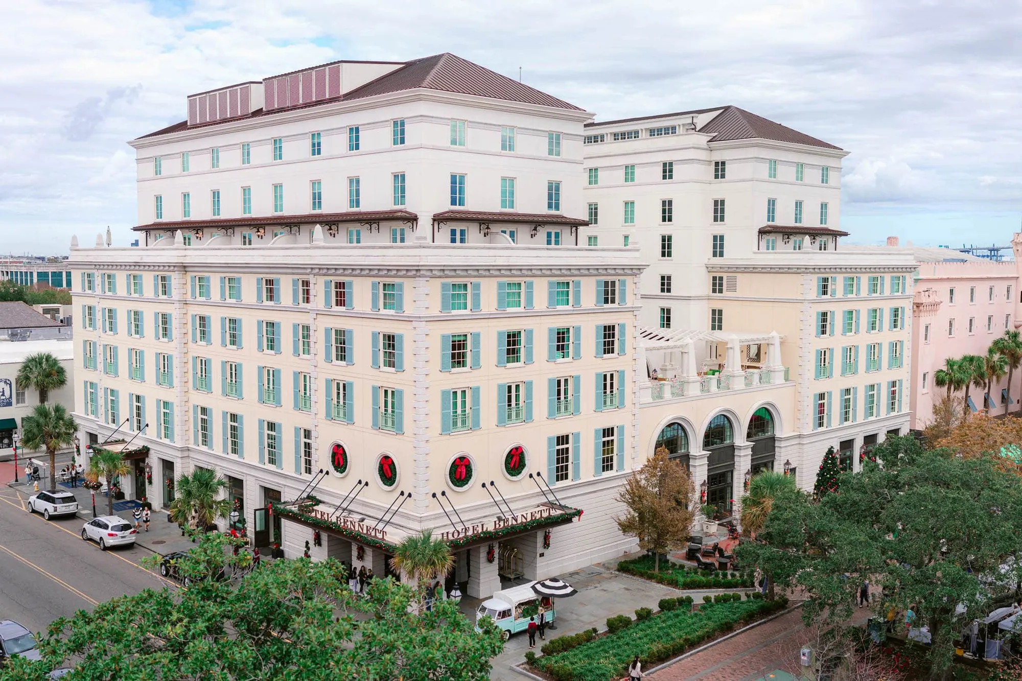 Luxury Charleston wedding at Hotel Bennett photographed downtown