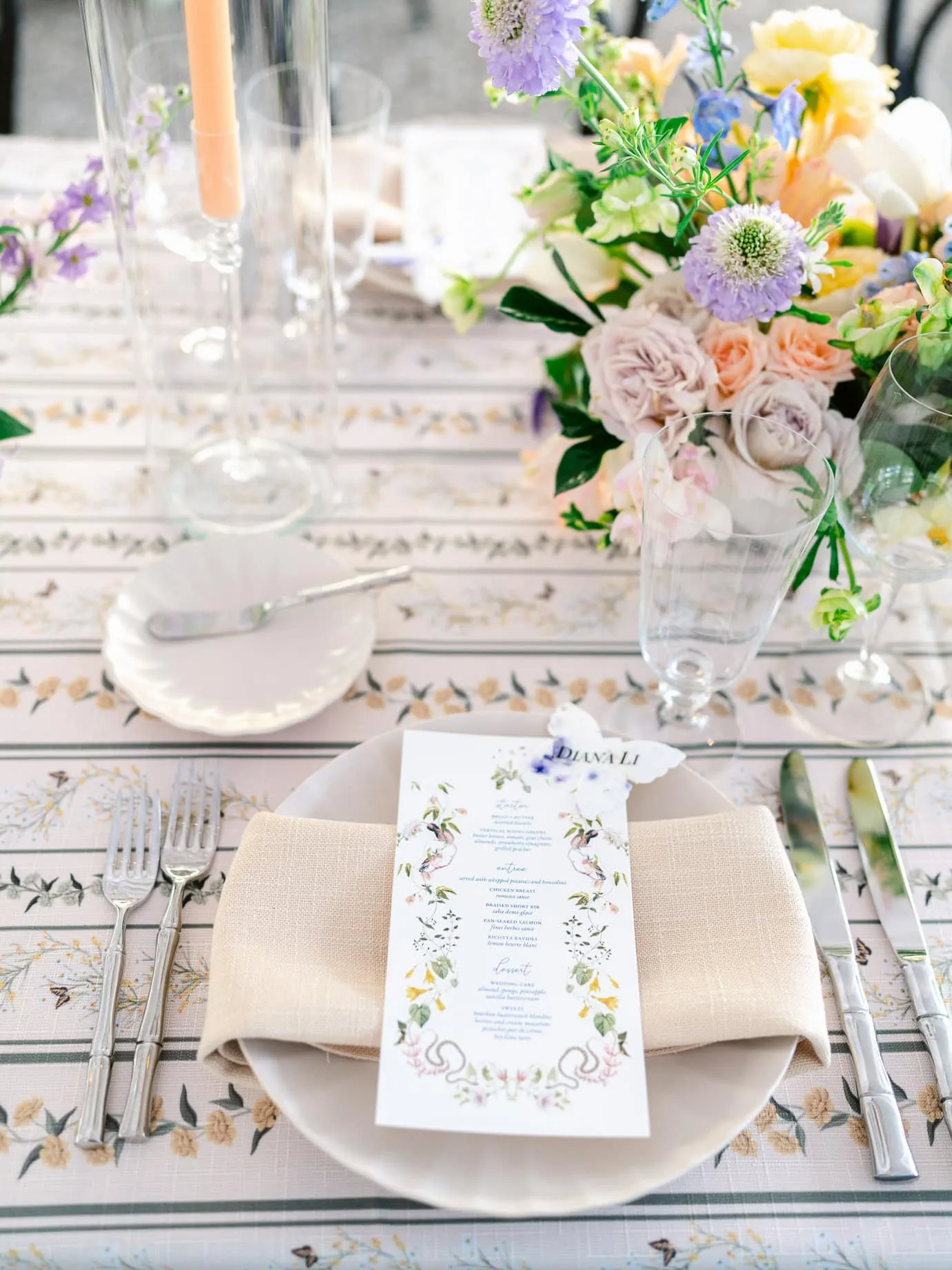 Candlelit reception detail at the William Aiken House