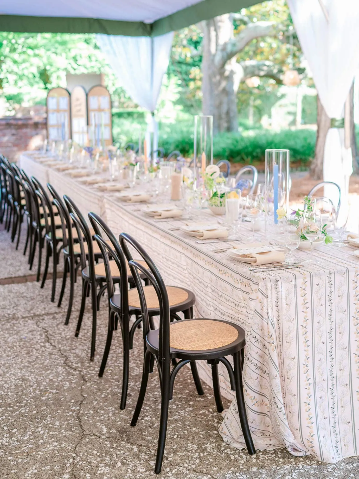Floral centerpiece at a William Aiken House wedding reception