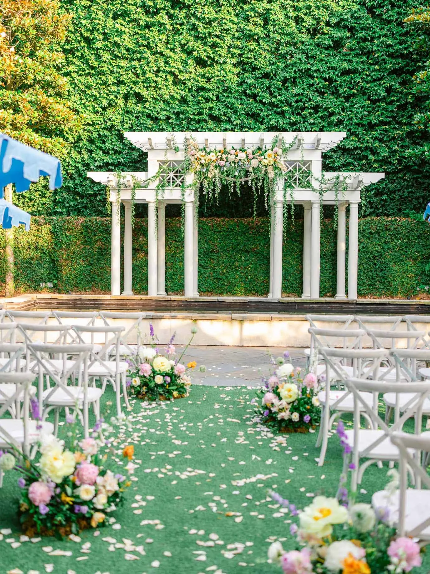 Reception setup across the William Aiken House grounds