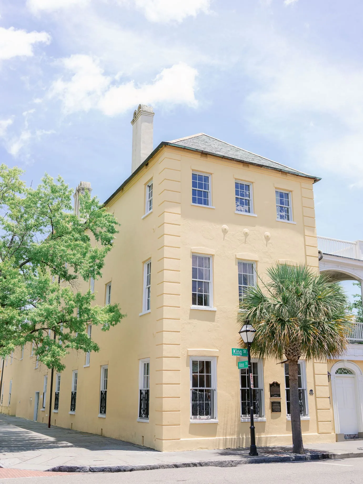 Tall windows and detailed moldings inside the William Aiken House