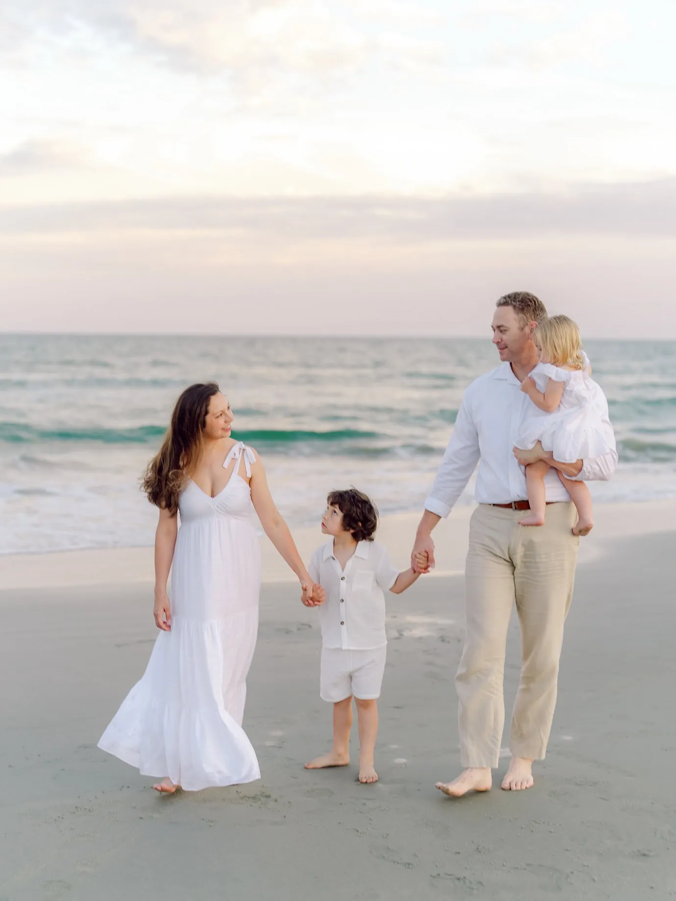 Pawleys Island family beach portrait session with warm sunset light by Pasha Belman Photography
