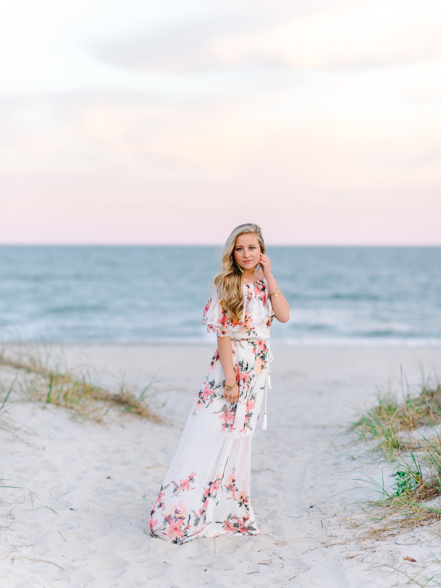 Senior girl posing in Charleston for classic portrait photography