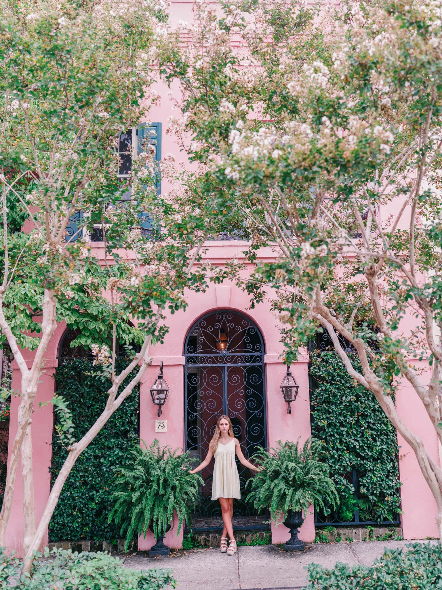 Senior girl posing in Charleston for classic portrait photography
