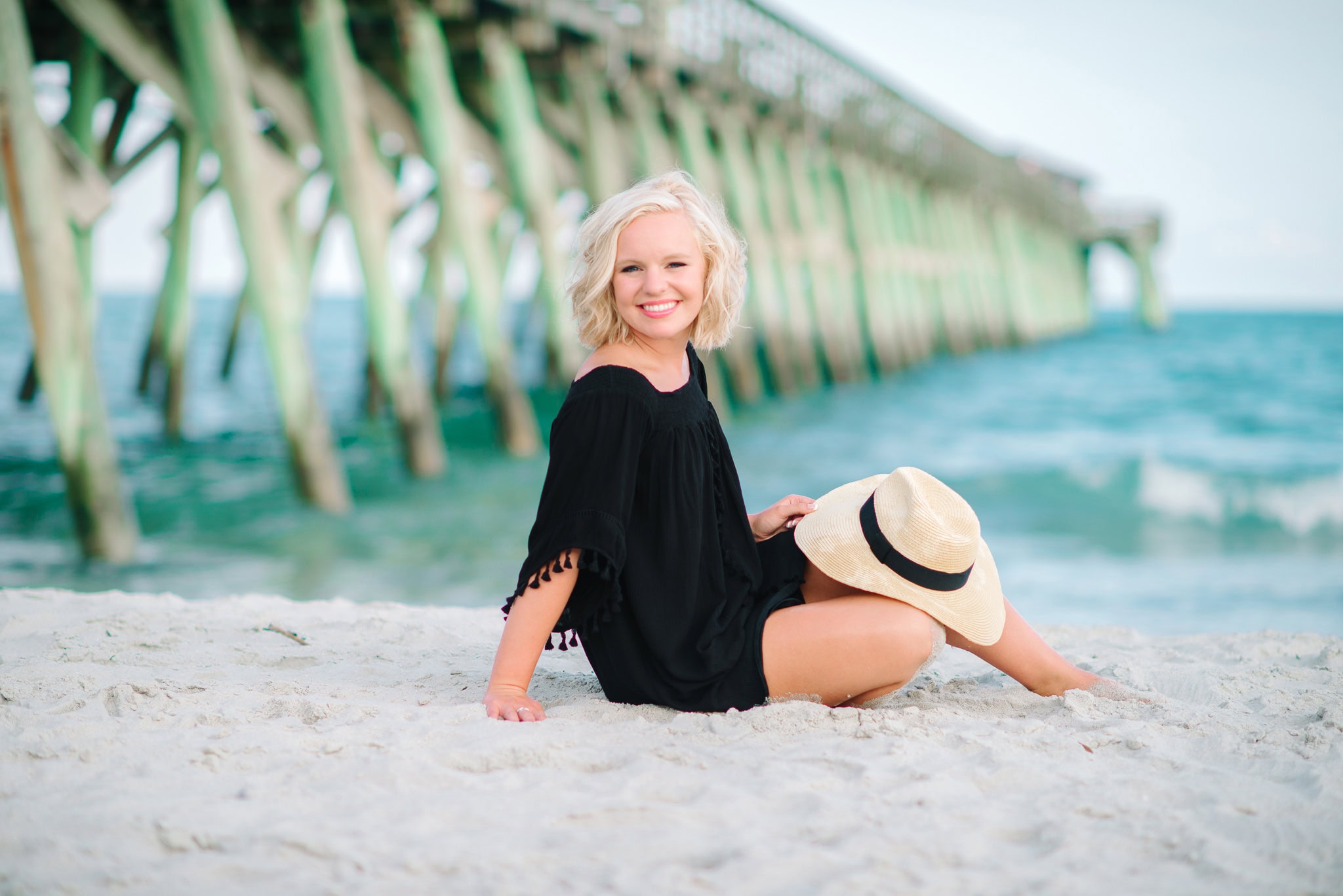 Charleston senior photographers beach session at sunrise