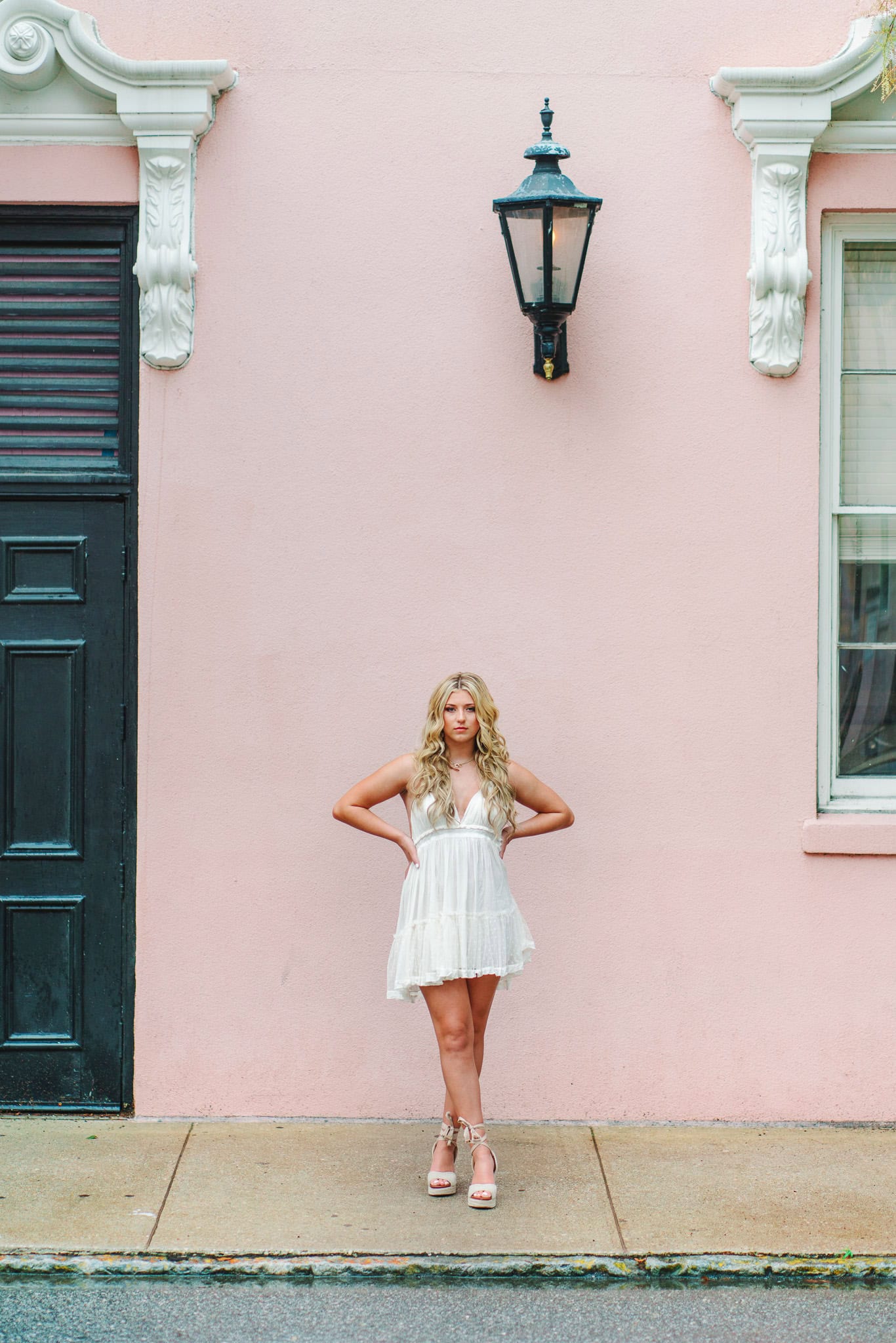 Charleston SC senior pictures at Rainbow Row