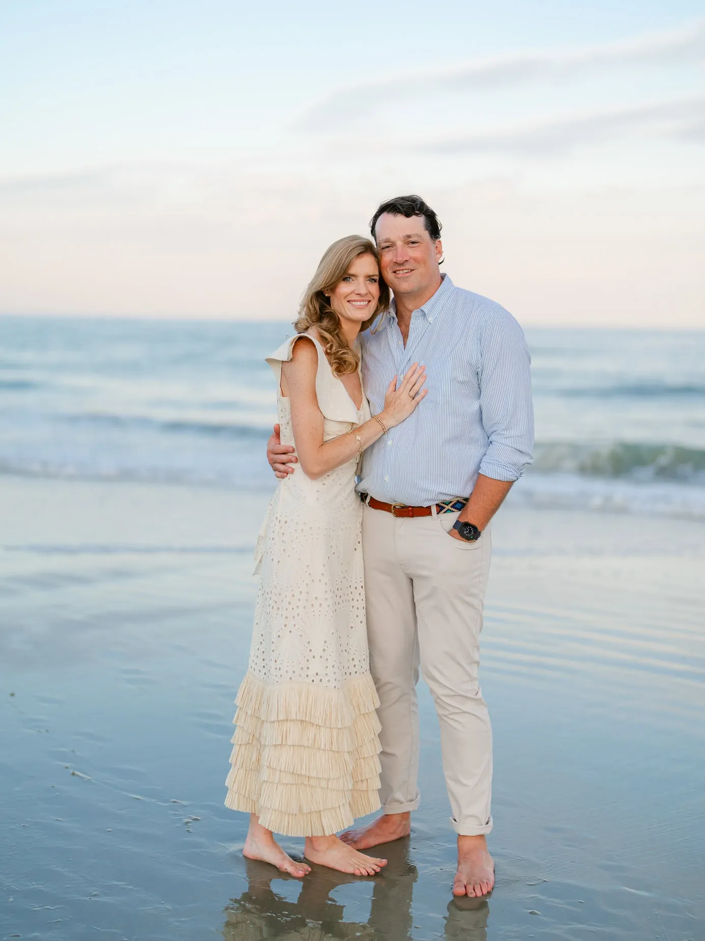Natural family portrait during Myrtle Beach sunset family photos by Pasha Belman