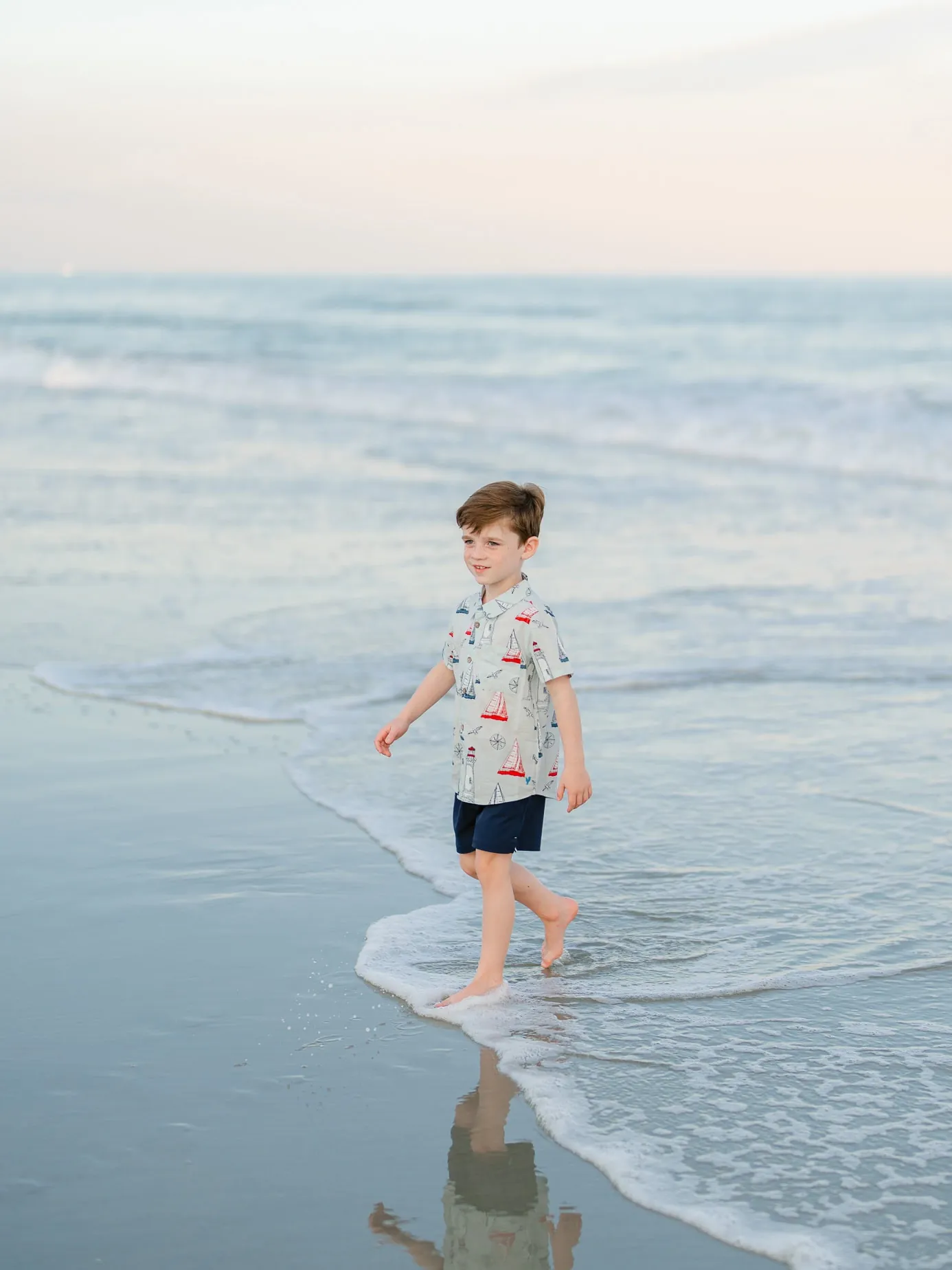 Wide open Surfside Beach shoreline perfect for family portrait photography on the Grand Strand
