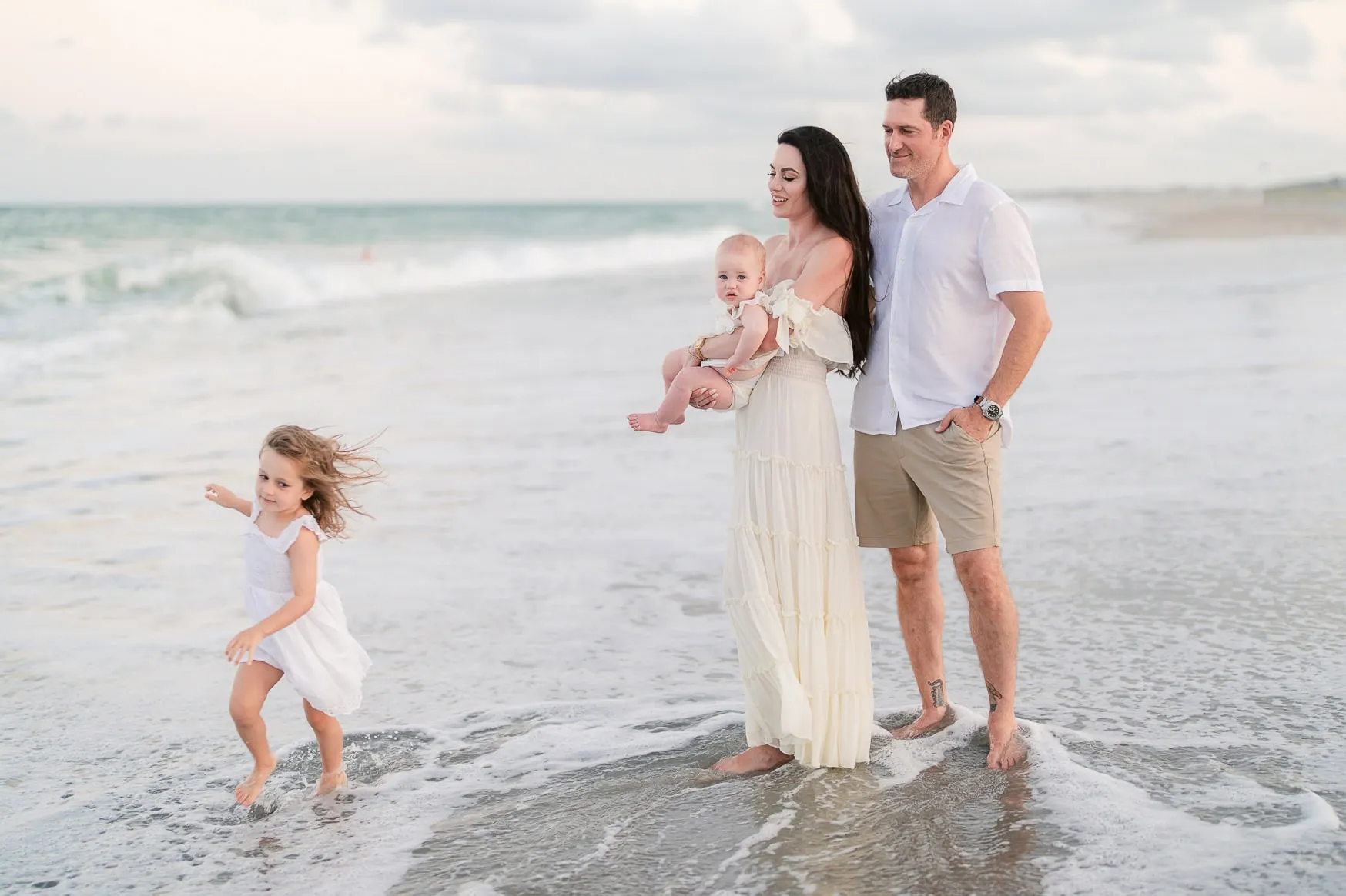 Golden hour family beach photography session in Myrtle Beach