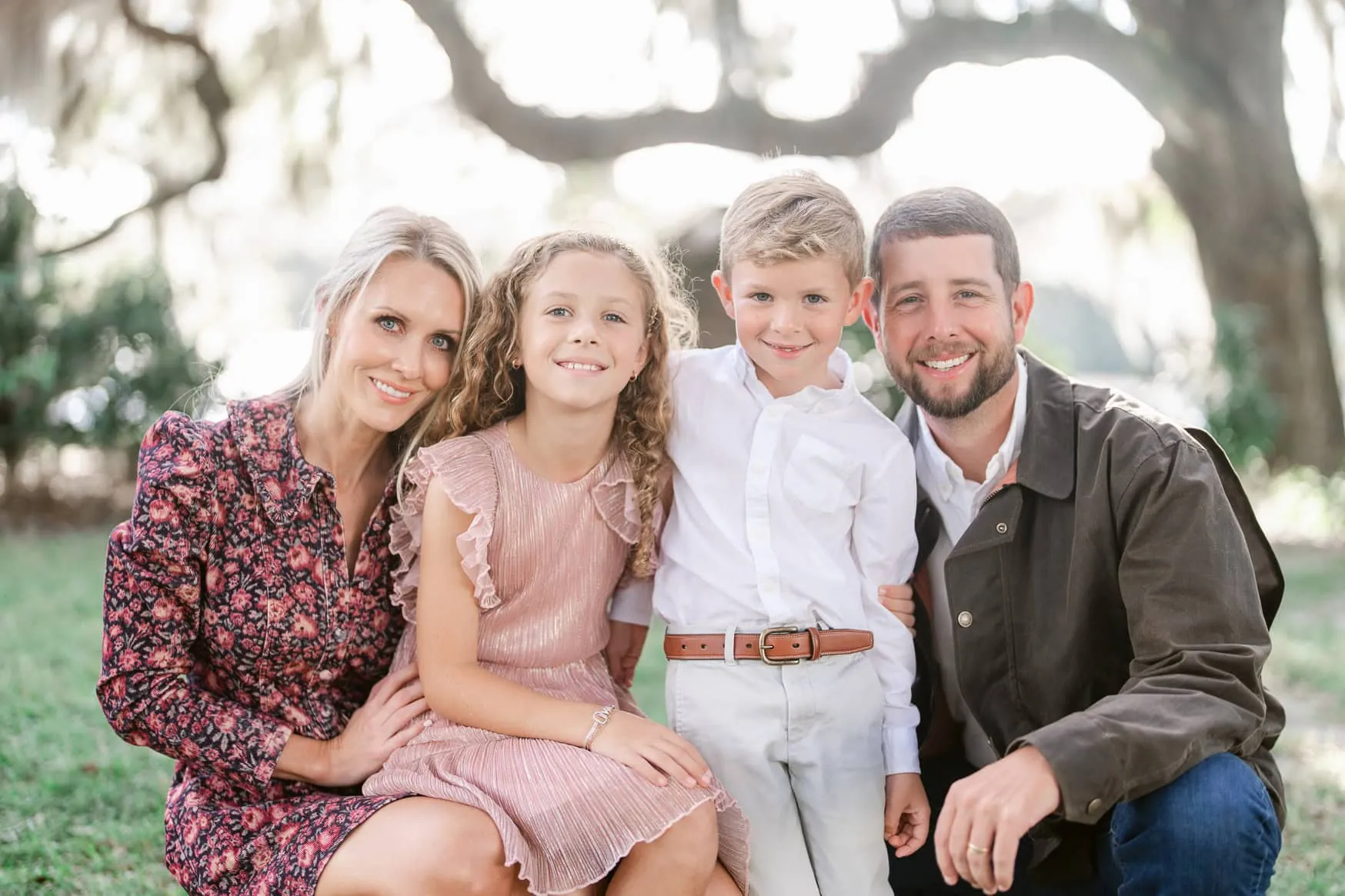 Parents and children photographed together during a Wachesaw family portrait session