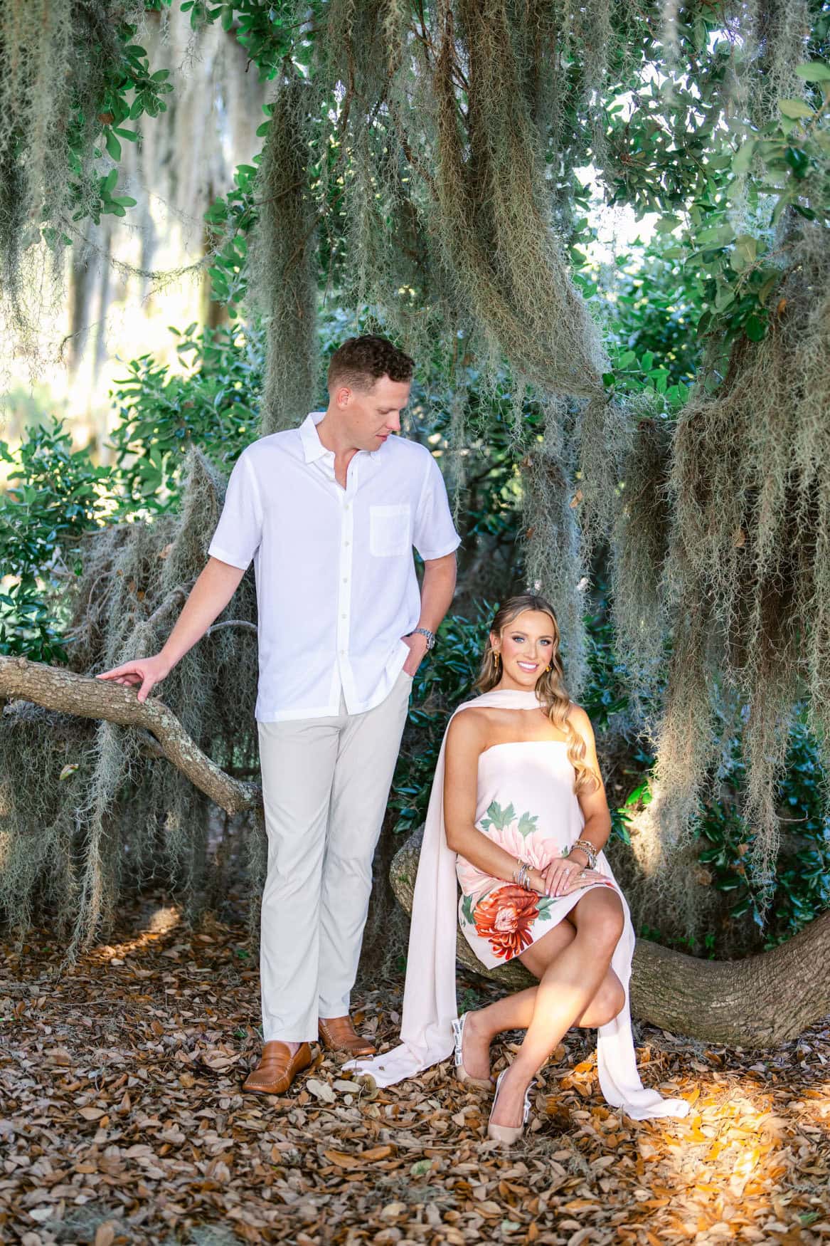 Engagement ring detail shot during Pawleys Island live oak session photographed by Pasha Belman Photography