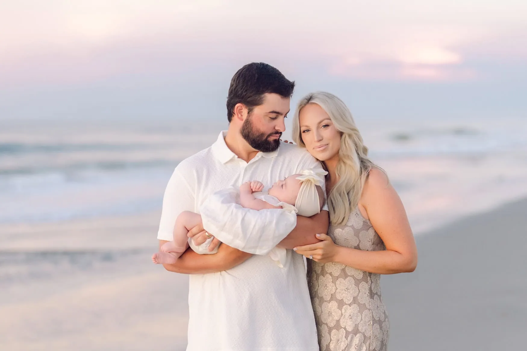 Family enjoying a sunrise on Pawleys Island beach