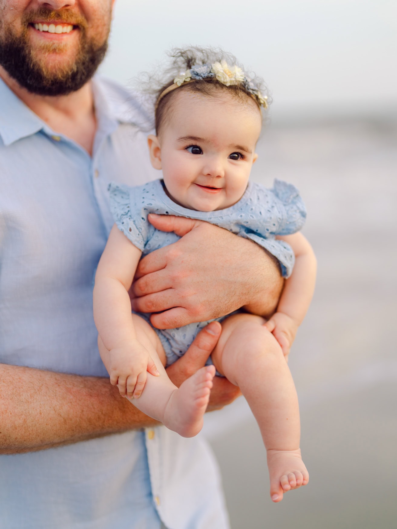 Golden hour family portrait on Isle of Palms