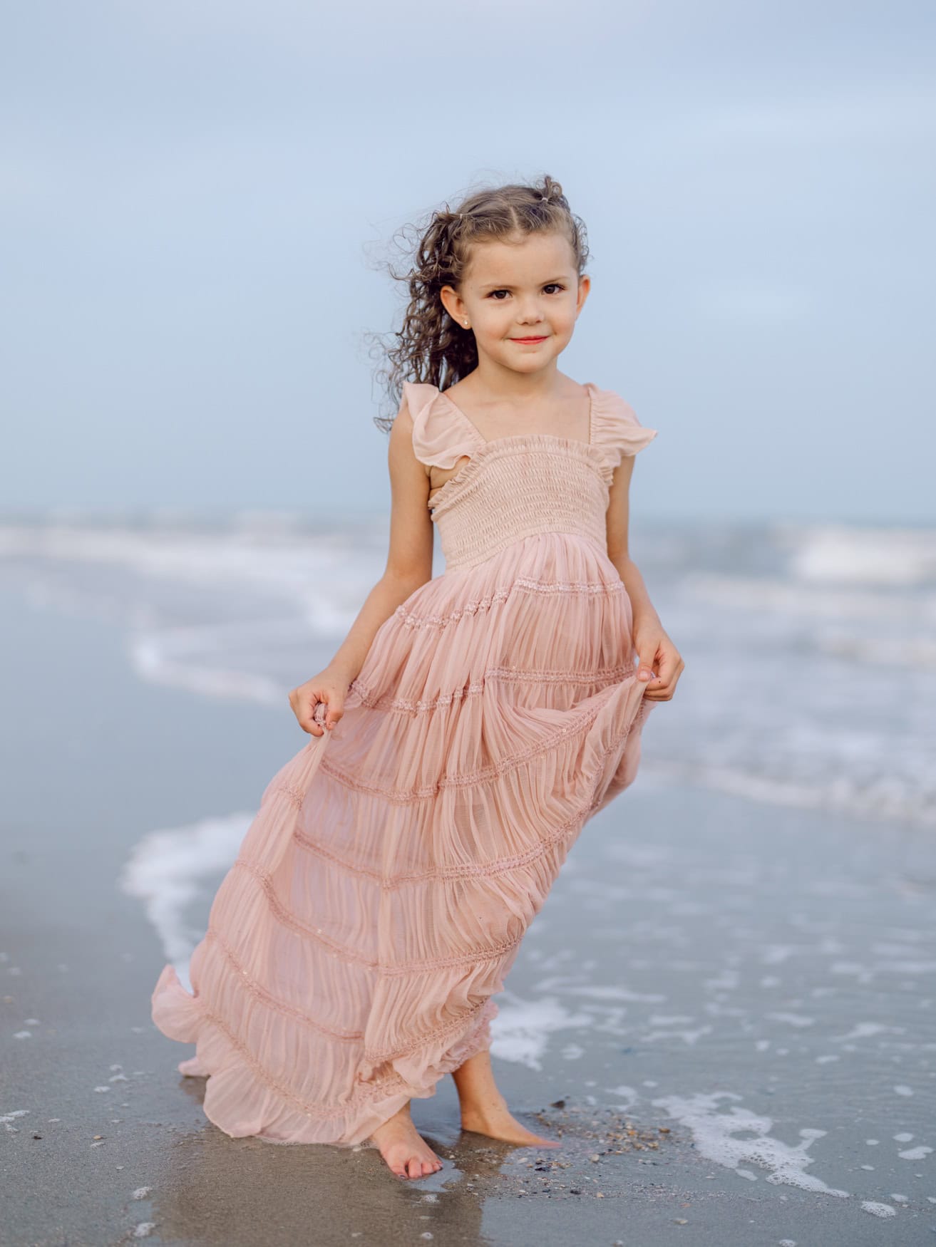 Relaxed beach portrait during a family vacation
