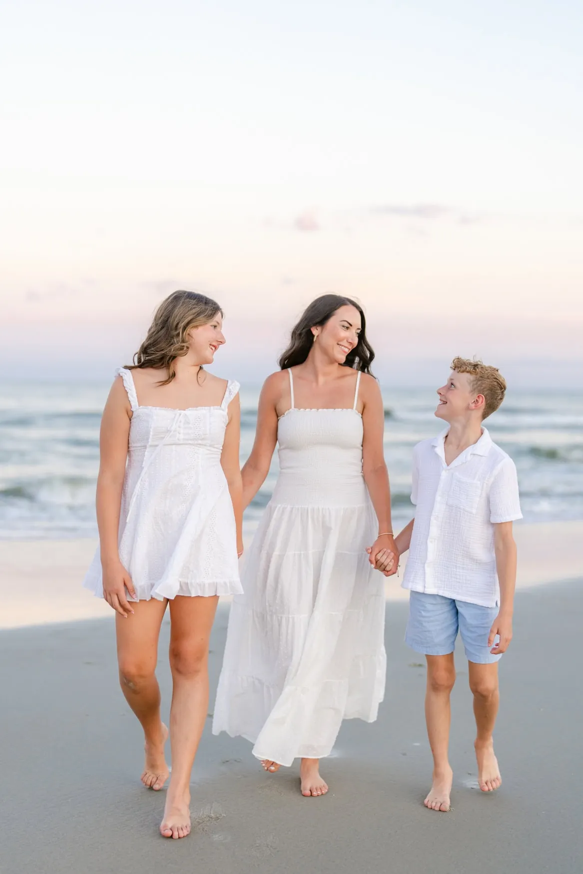 Murrells Inlet family photography session at Huntington Beach State Park during sunset