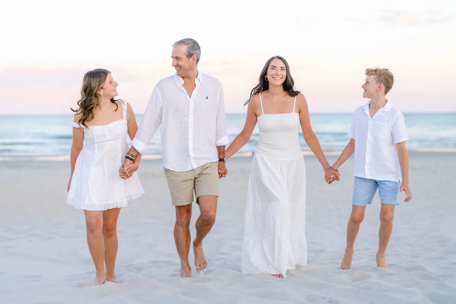 Murrells Inlet family photography session at Huntington Beach State Park during sunset