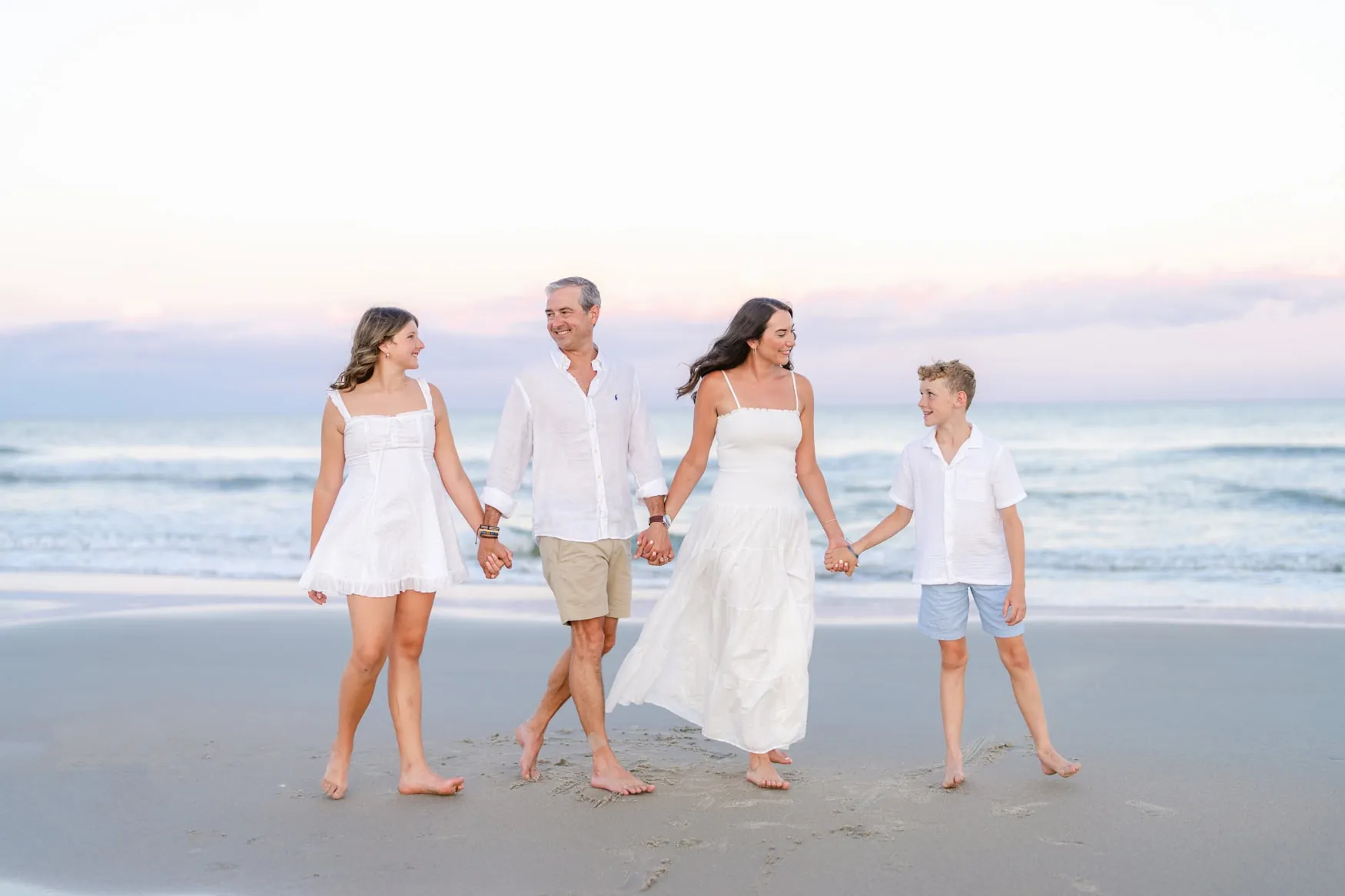 Murrells Inlet family photography session at Huntington Beach State Park during sunset
