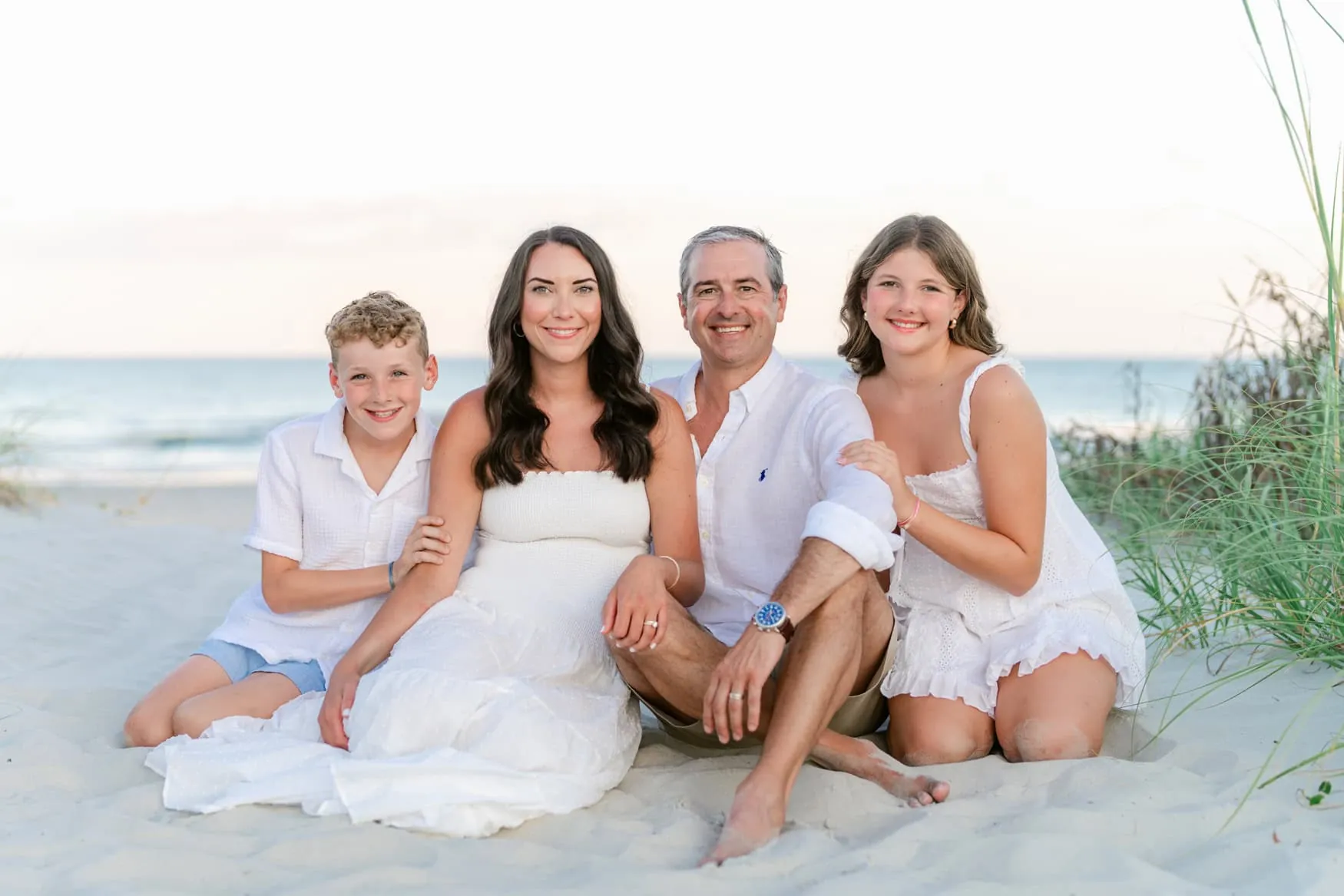 Murrells Inlet family photography session at Huntington Beach State Park during sunset